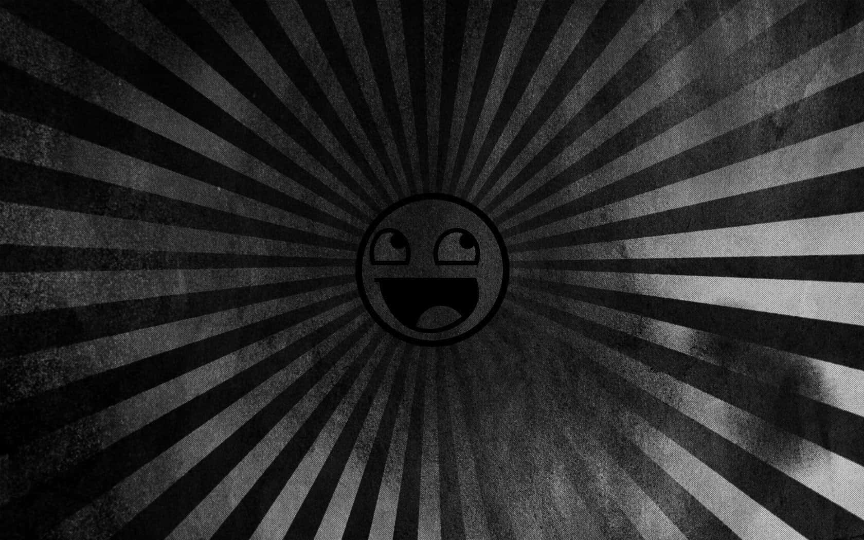 emoticon, smiley face, radial striped pattern, HD Desktop Wallpaper