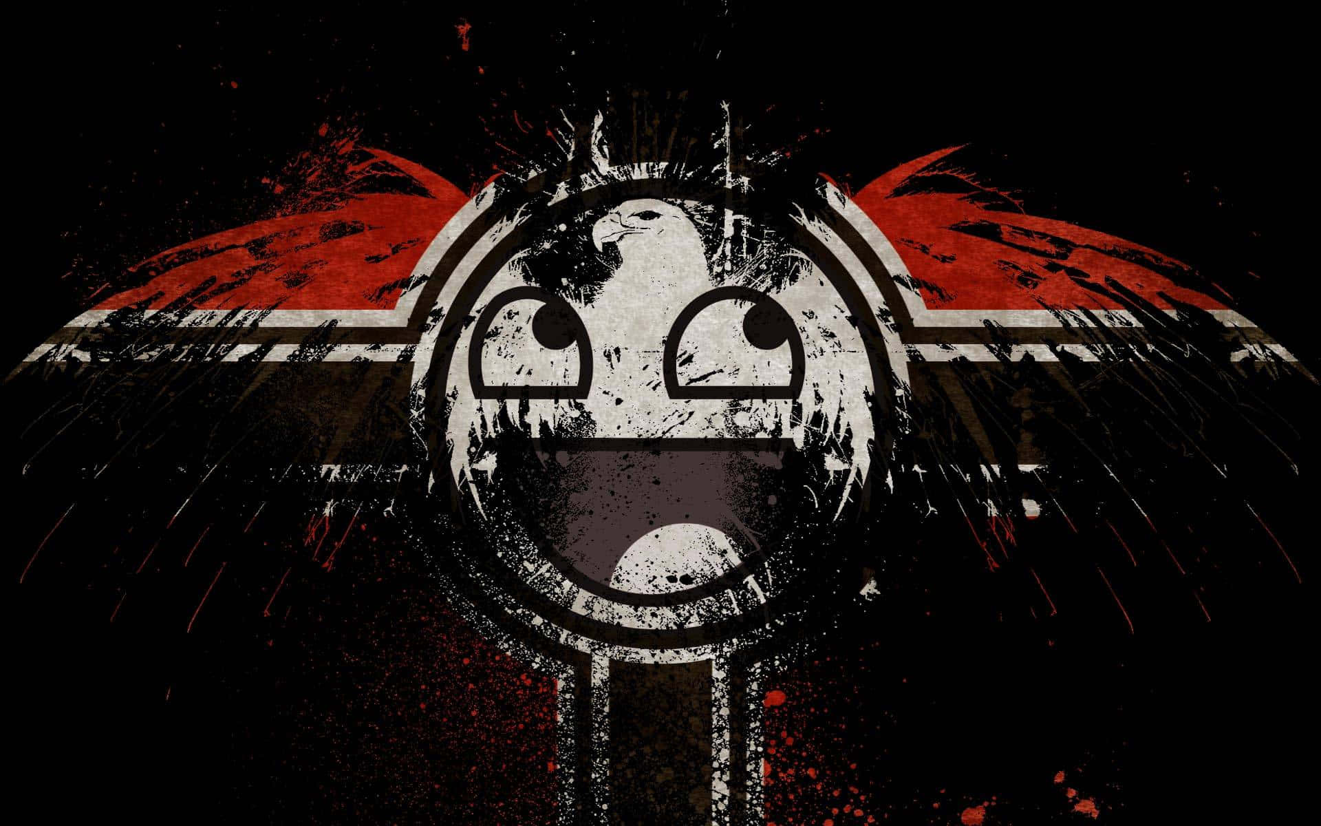 Epic Face, grungy white cartoon bird, red wings, Full HD Desktop Wallpaper