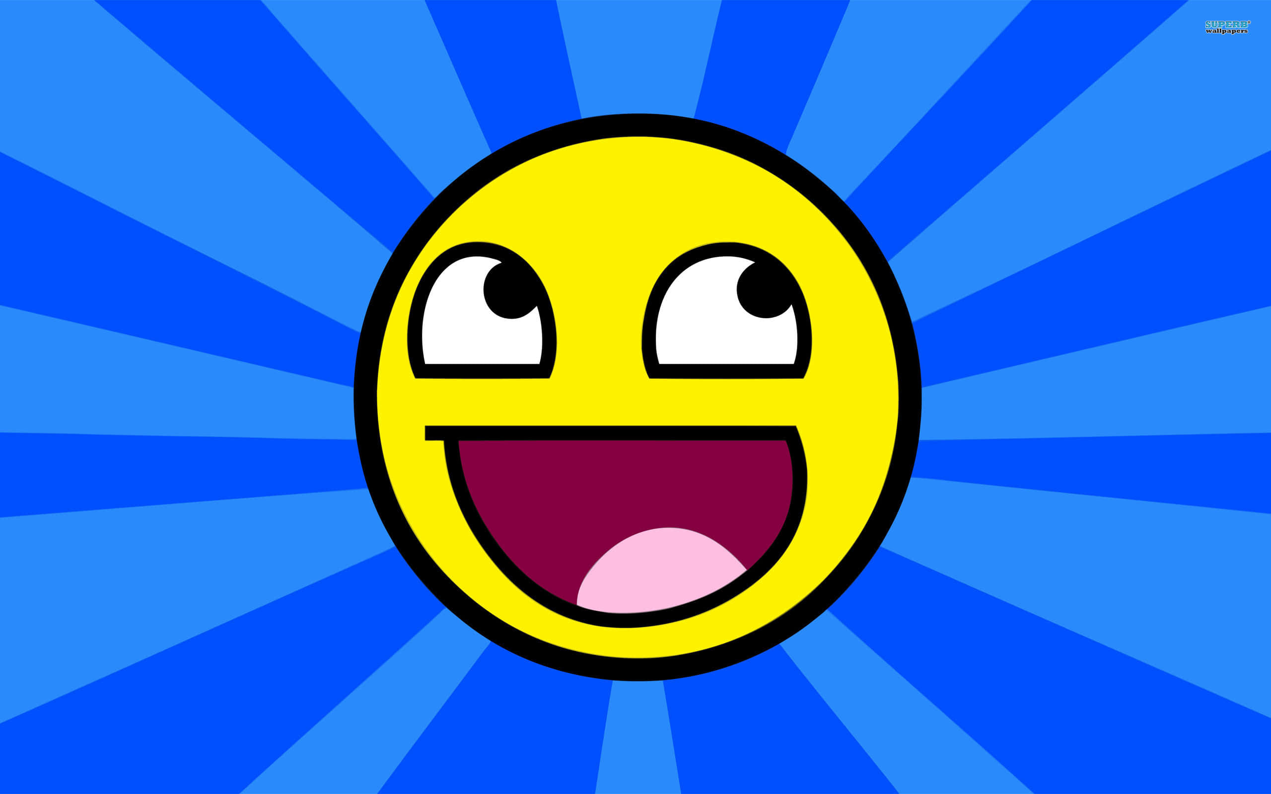 Epic Face, bright yellow, cartoon smiley face, 2K Desktop Wallpaper