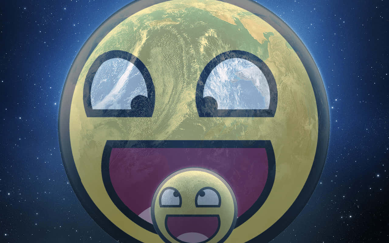 Epic Face, emoji face, Earth, HD Desktop Wallpaper