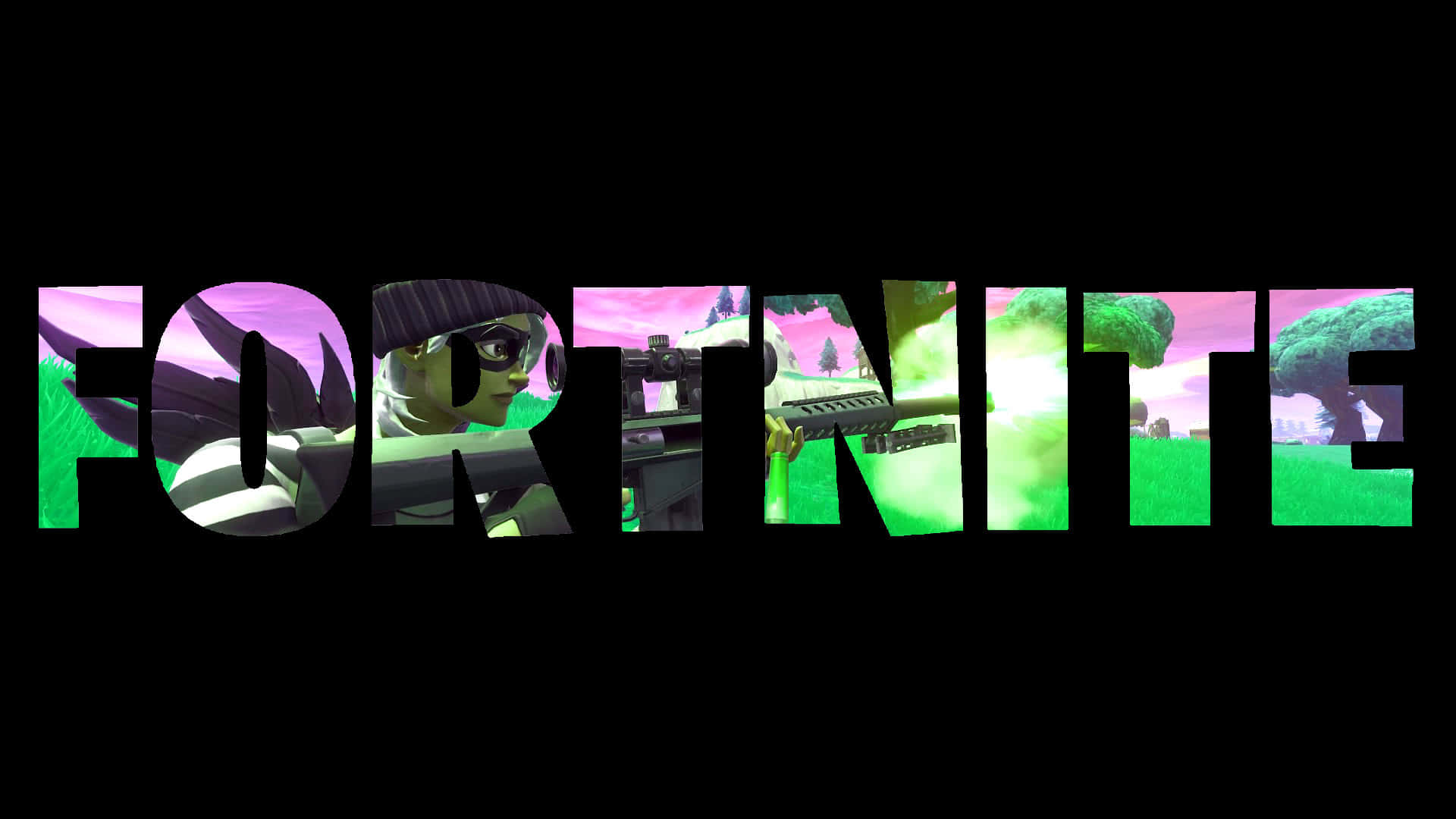 Fortnite, stylized characters, weapons, Full HD Desktop Wallpaper