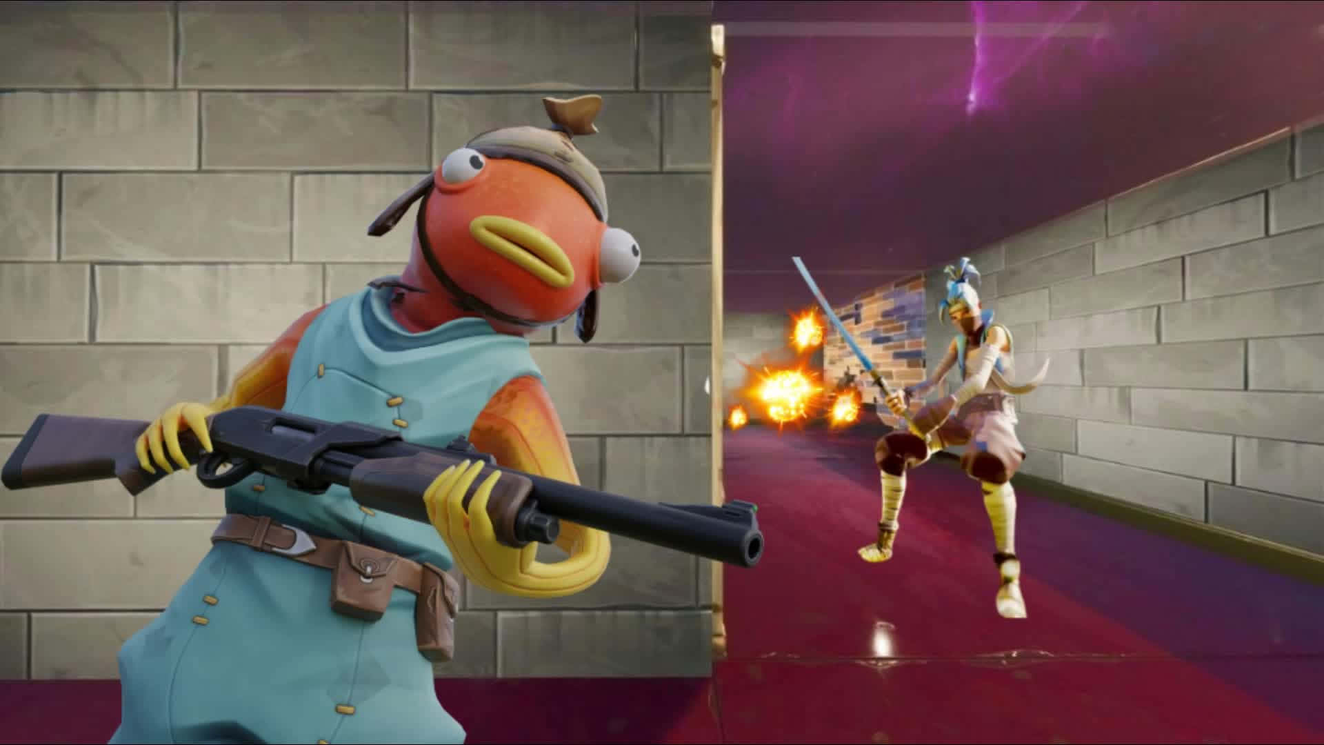 Fortnite, duck character, blue uniform, Full HD Desktop Wallpaper