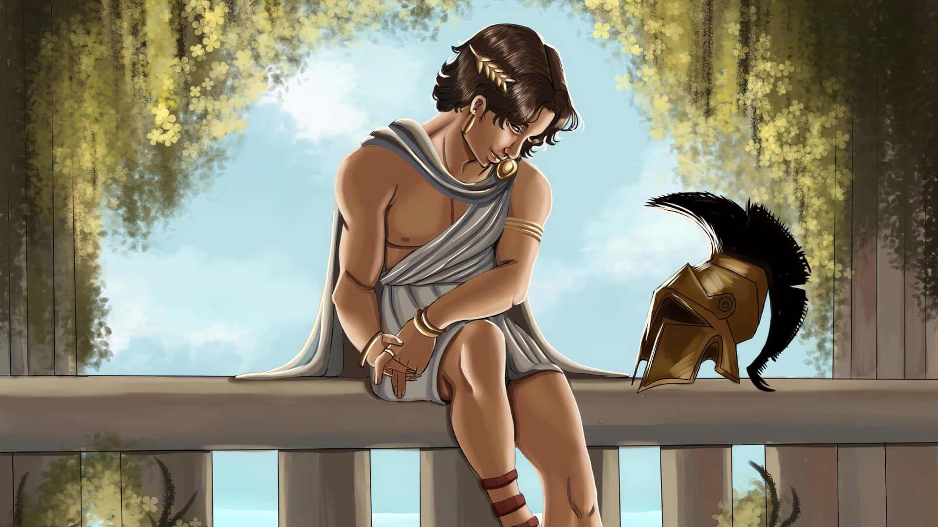 Epic The Musical, ancient warrior, white toga, Full HD Desktop Wallpaper