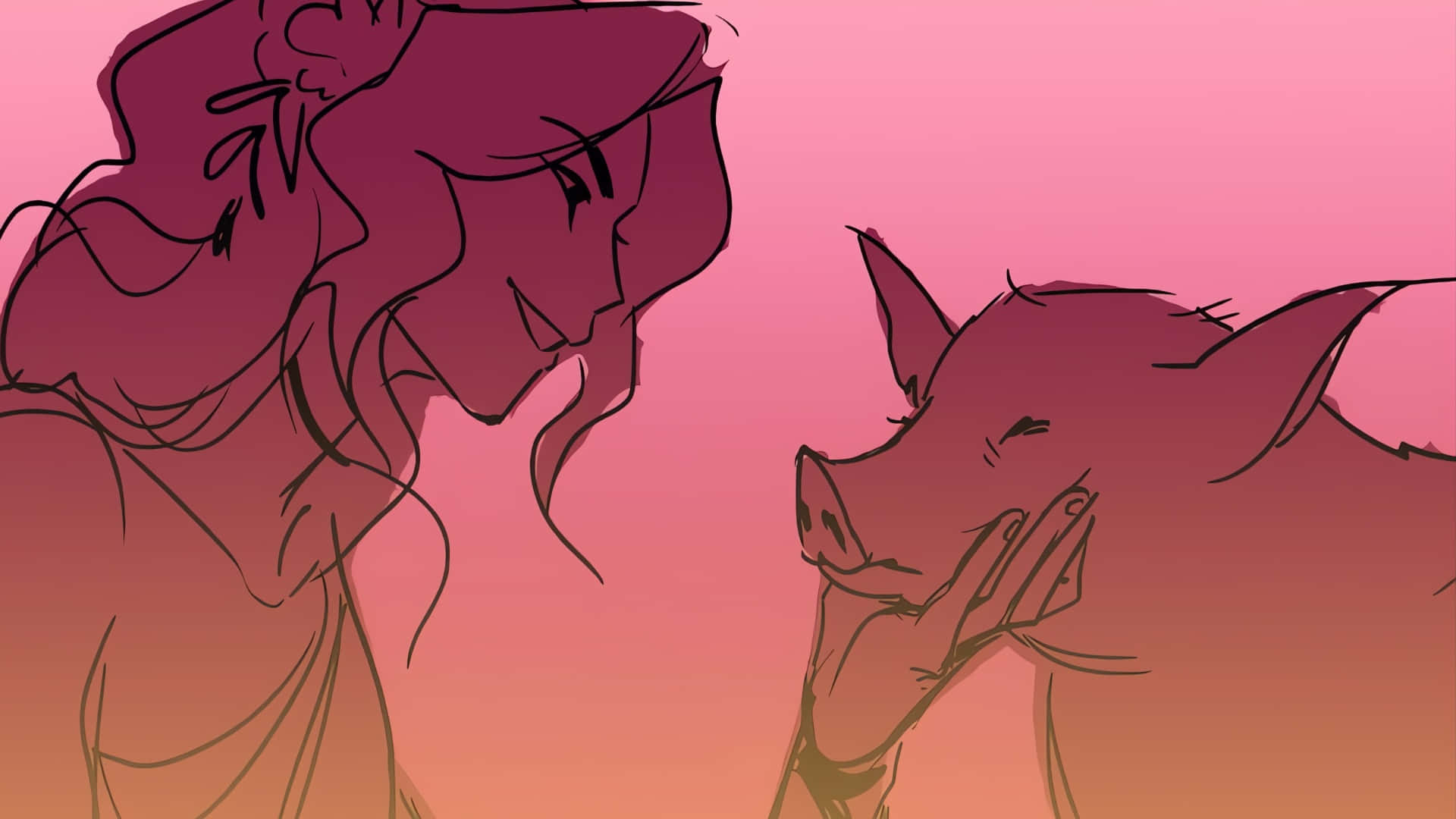 Epic The Musical, woman, pig, Full HD Desktop Wallpaper