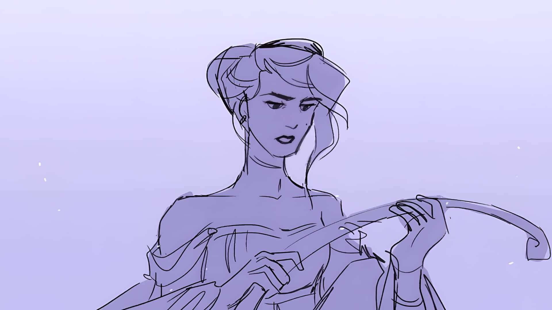 Epic The Musical, character sketch, purple-toned, Full HD Desktop Wallpaper