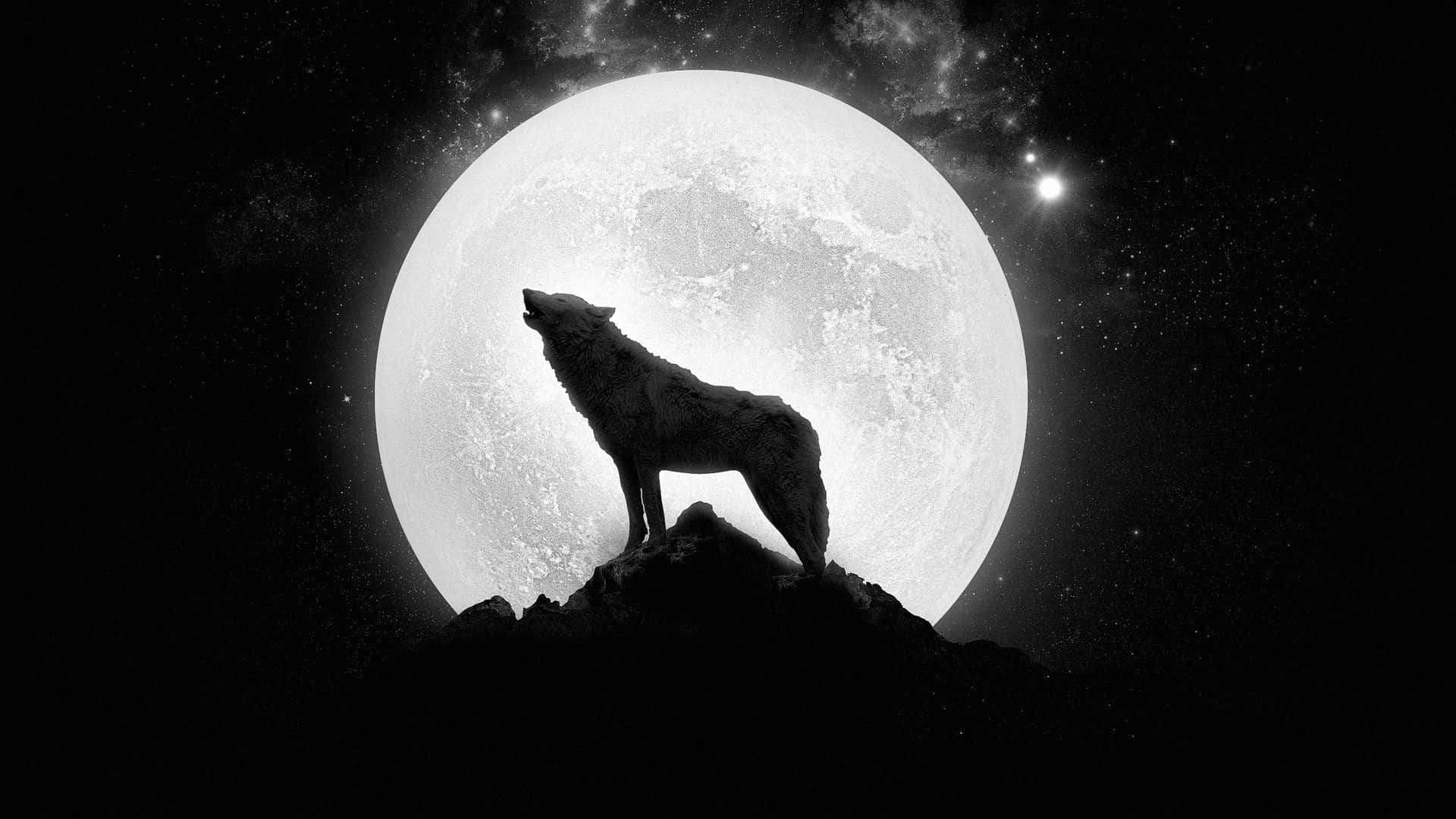 Epic Wolf, lone wolf, rocky peak, Full HD Desktop Wallpaper