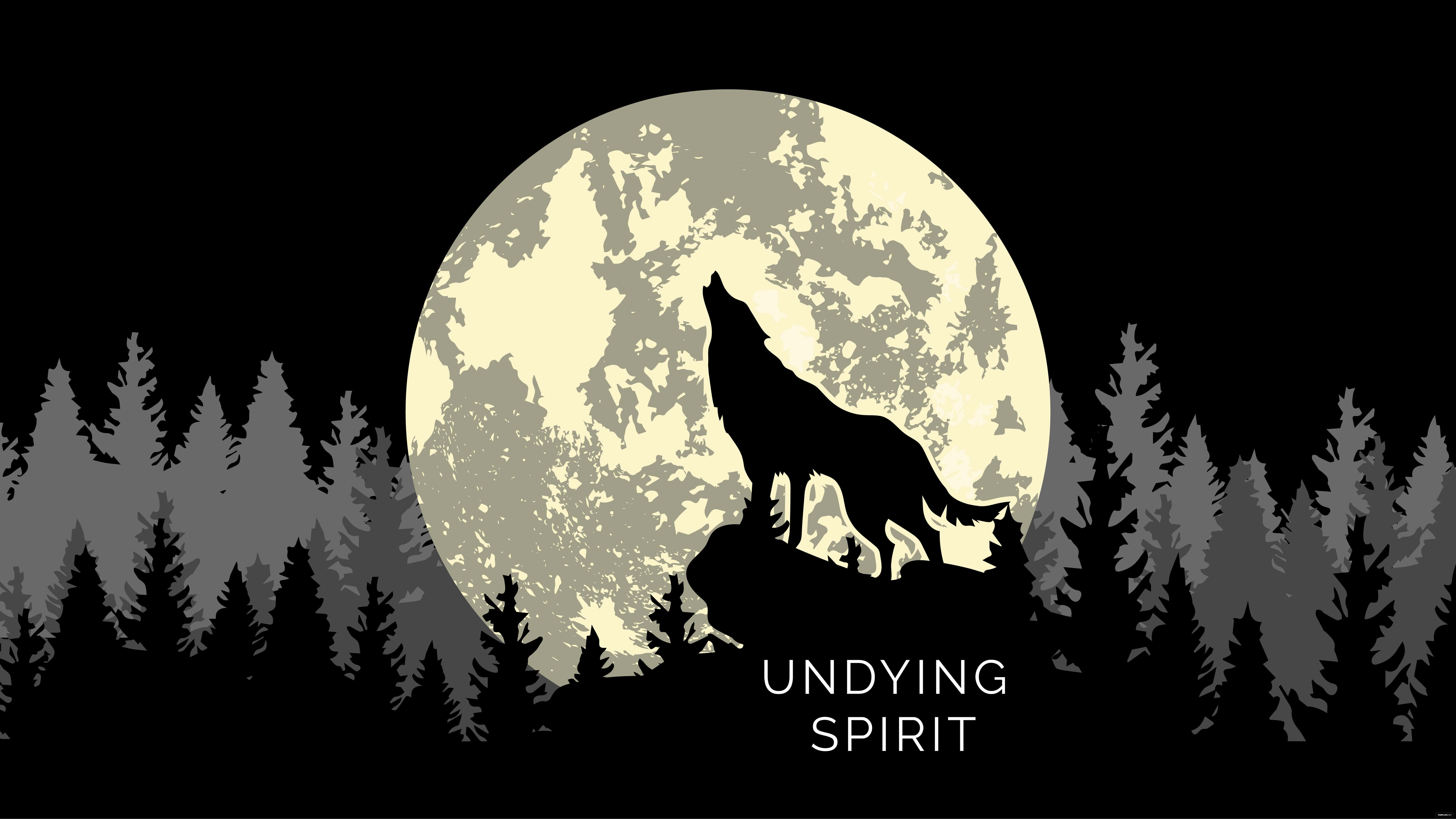 Epic Wolf, rocky outcrop, textured full moon, 8K Desktop Wallpaper