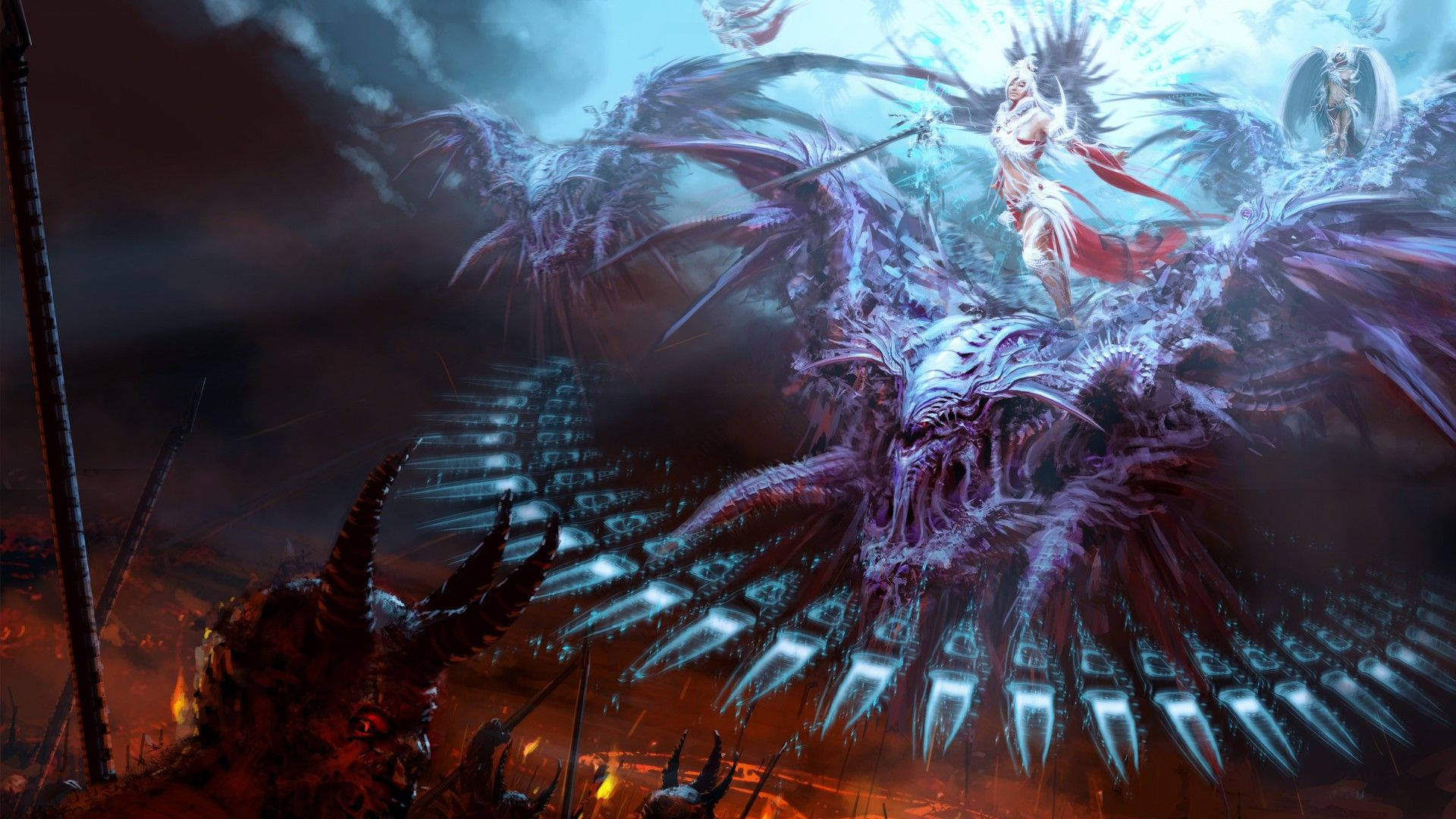 Epic Gaming Poster, widescreen, angelic warrior, Full HD Desktop Wallpaper