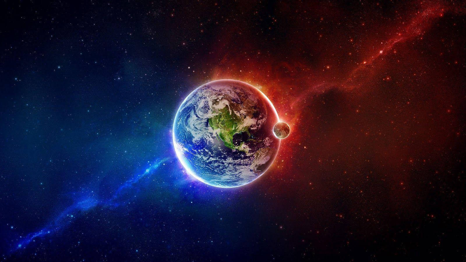 Earth, vibrant blues, greens, HD Desktop Wallpaper