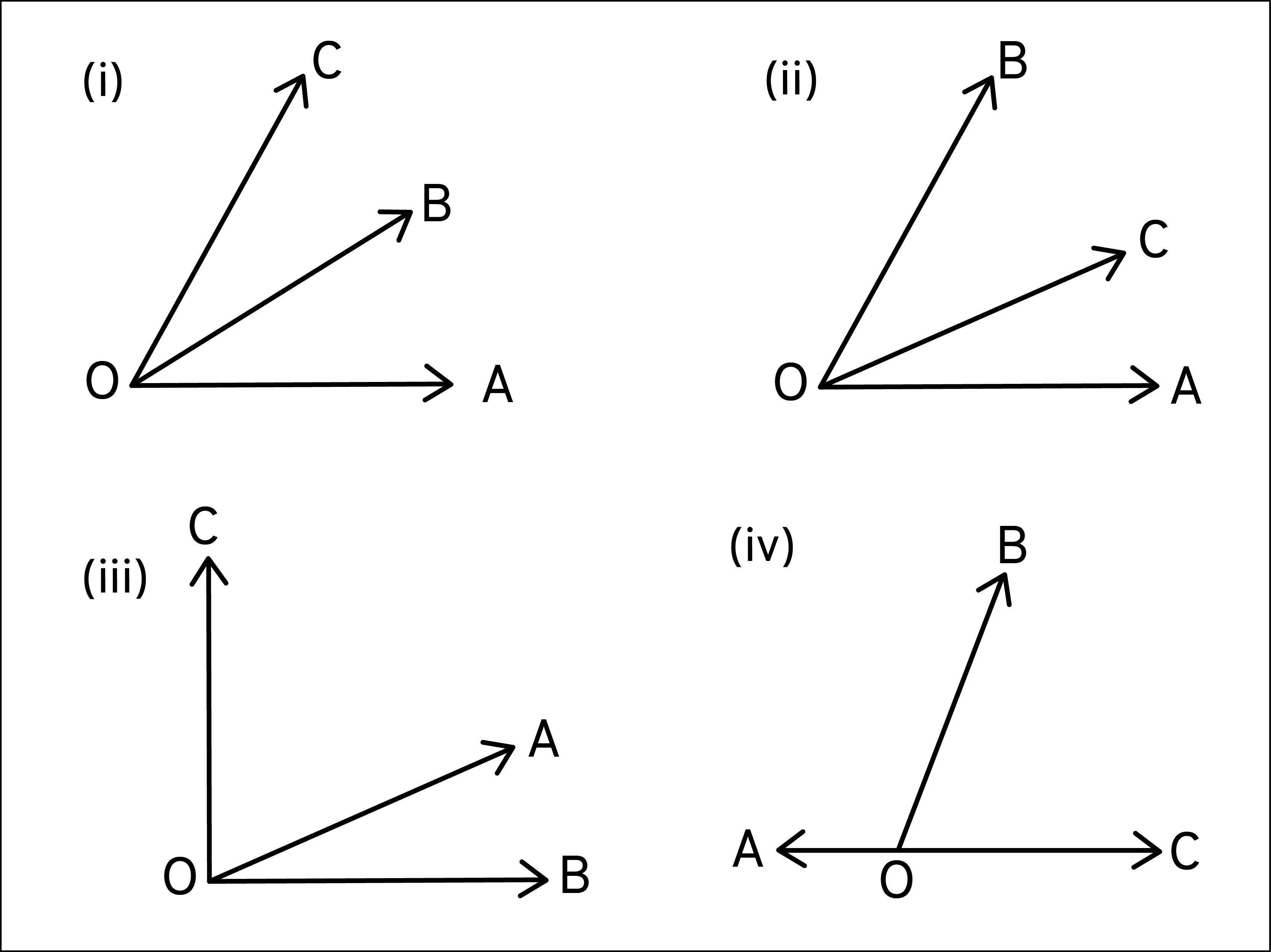 adjacent angles, point O, vector arrows, 2K Desktop Wallpaper