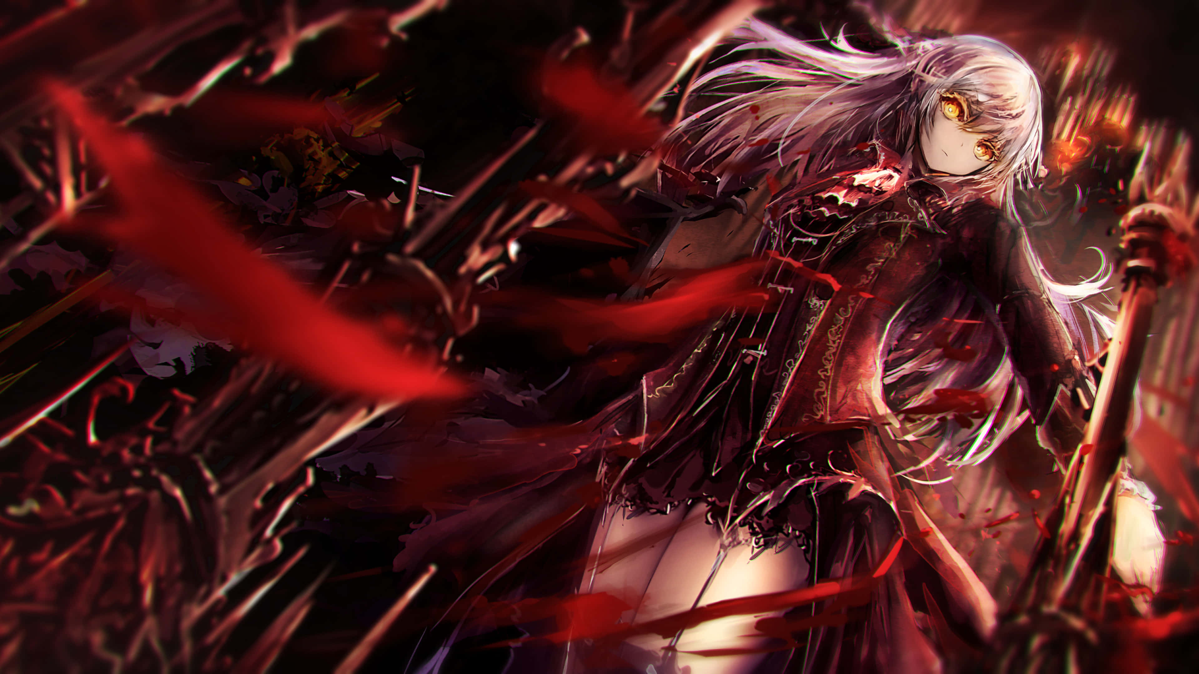 Erased 4K, pale anime girl, silver hair, 4K Desktop Wallpaper