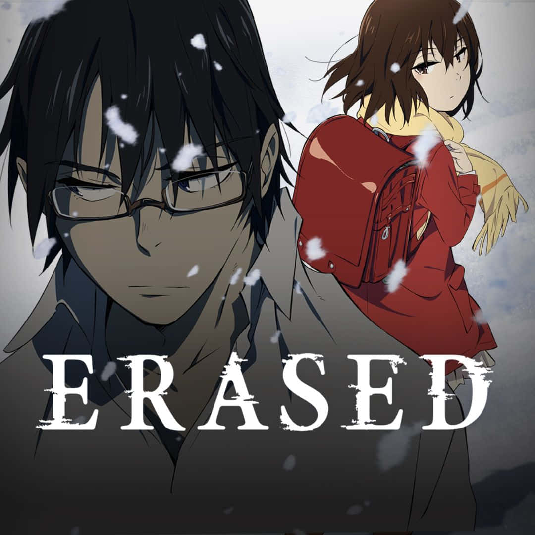 Erased Anime, manga poster, two anime characters, SD Desktop Wallpaper