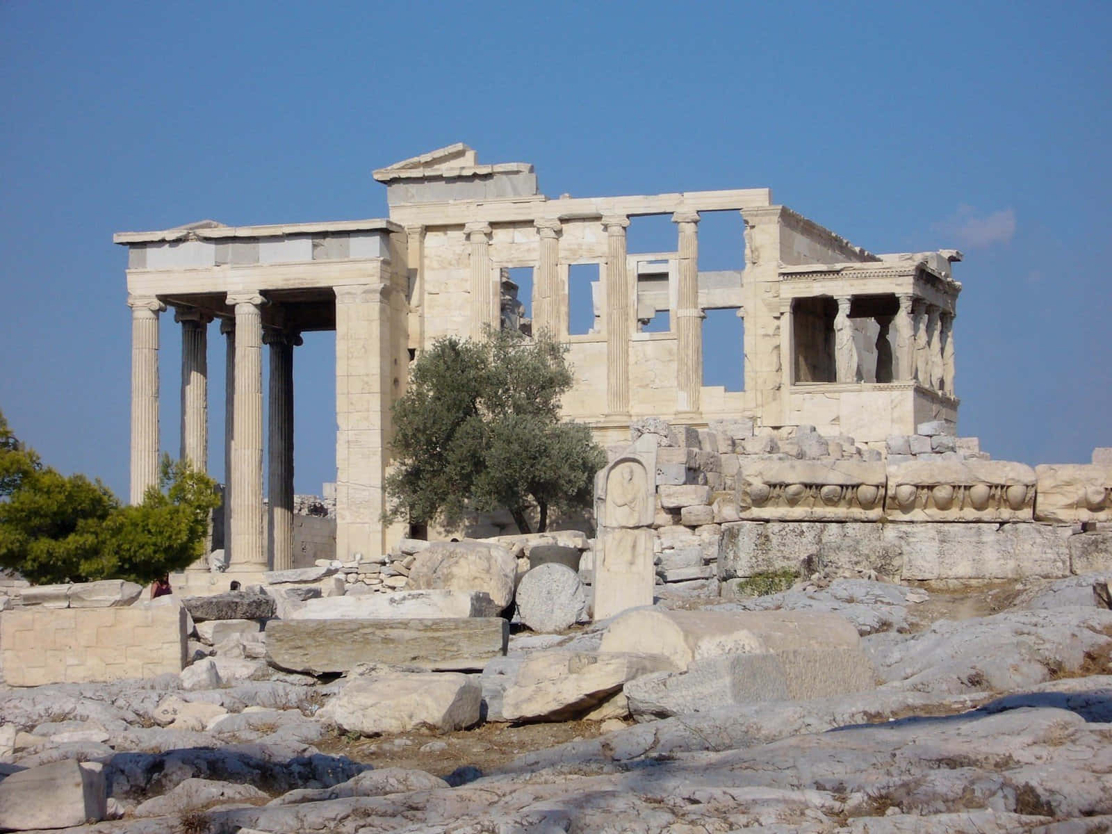 Erechtheion, ancient Greek temple ruins, towering columns, HD Desktop Wallpaper