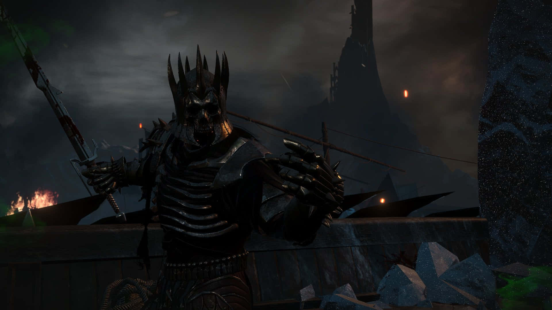 Eredin Bréacc Glas, spiked armor, ruined fortress, Full HD Desktop Wallpaper