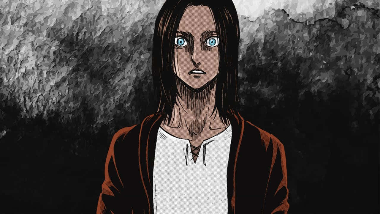 Eren Yeager, piercing blue eyes, dark hair, HD Desktop Wallpaper