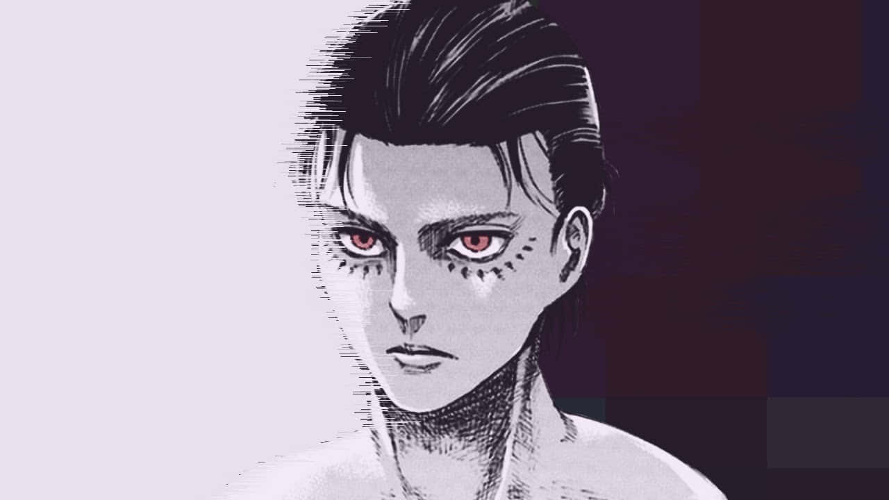 Eren Yeager, red eyes, black hair, HD Desktop Wallpaper