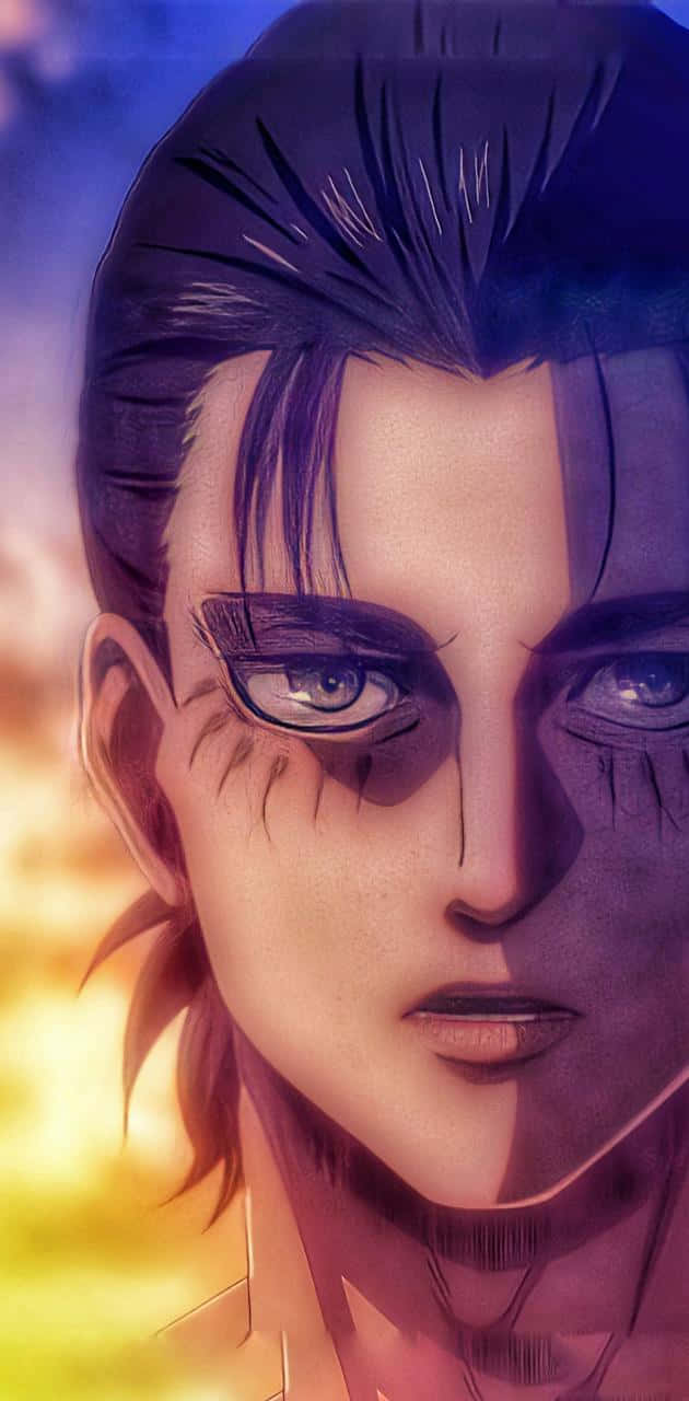 Eren Yeager, sunset sky, dark hair, HD Phone Wallpaper