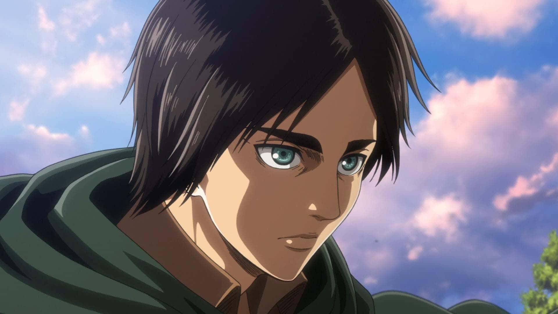 Eren Yeager, anime character, striking blue eyes, Full HD Desktop Wallpaper