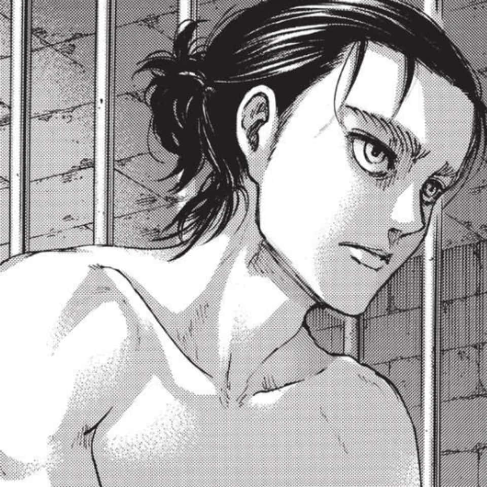 Eren Yeager, manga, prison bars, SD Desktop Wallpaper
