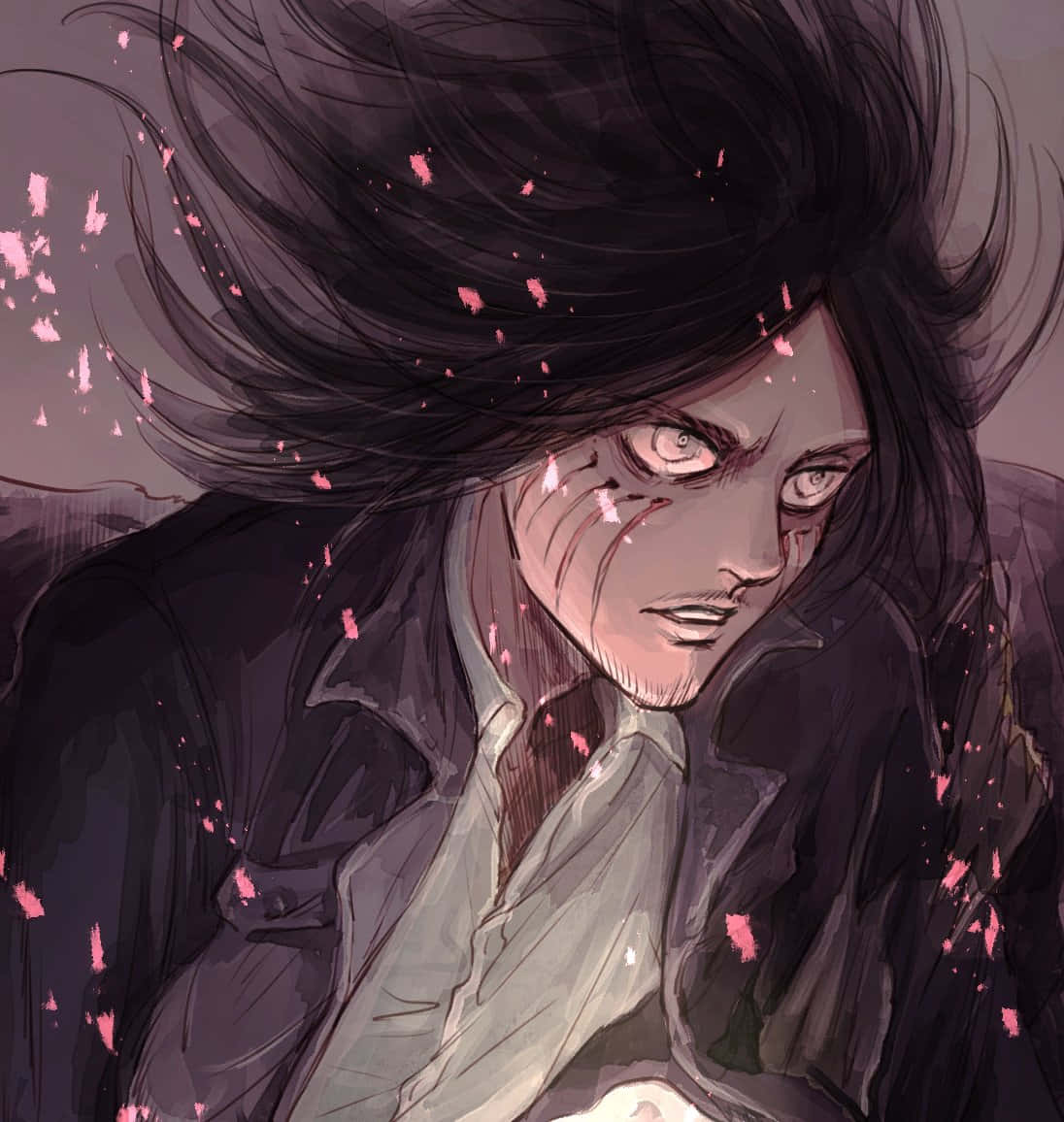 Eren Yeager, face markings, dark hair, SD Phone Wallpaper