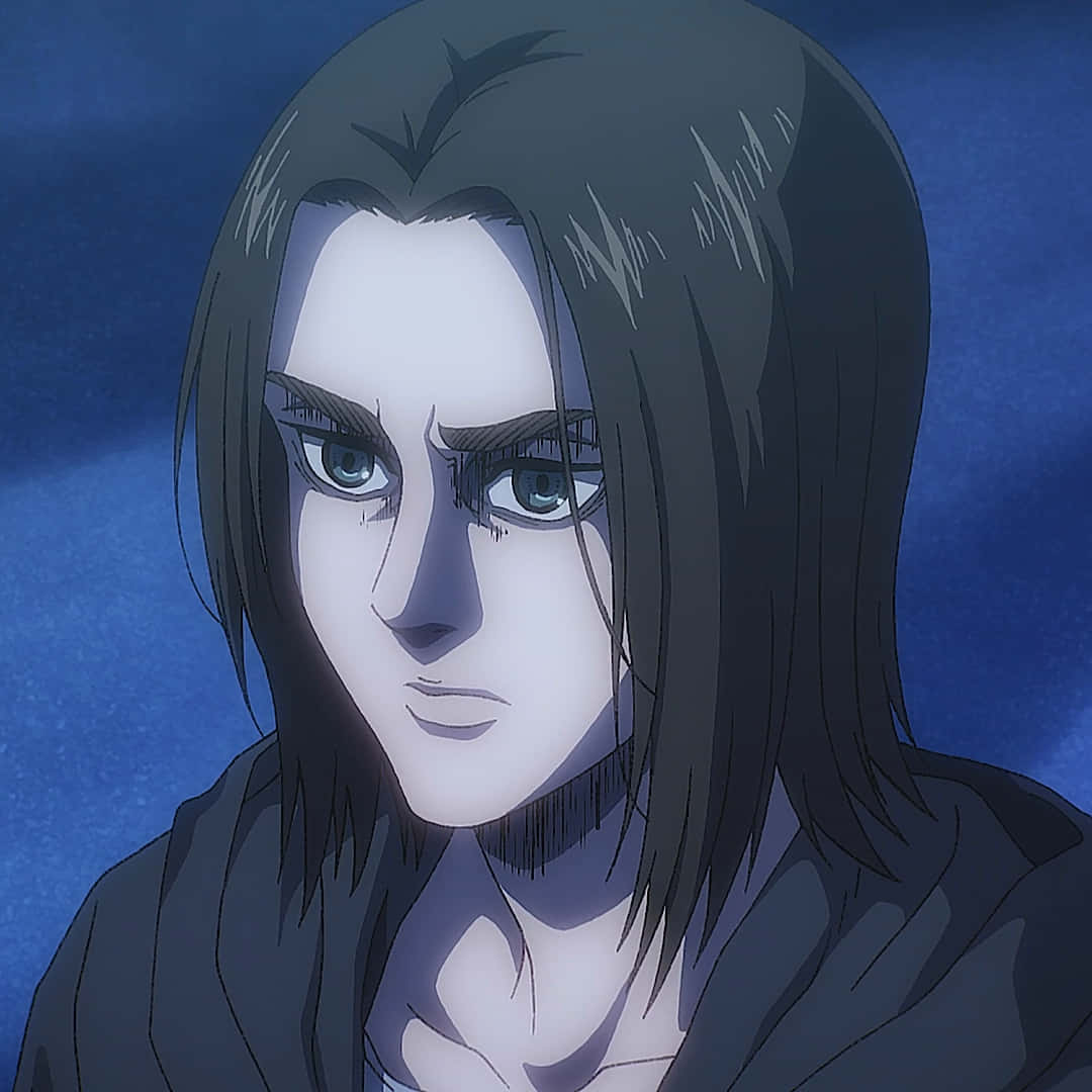 Eren Yeager, dark hair, piercing blue eyes, SD Desktop Wallpaper