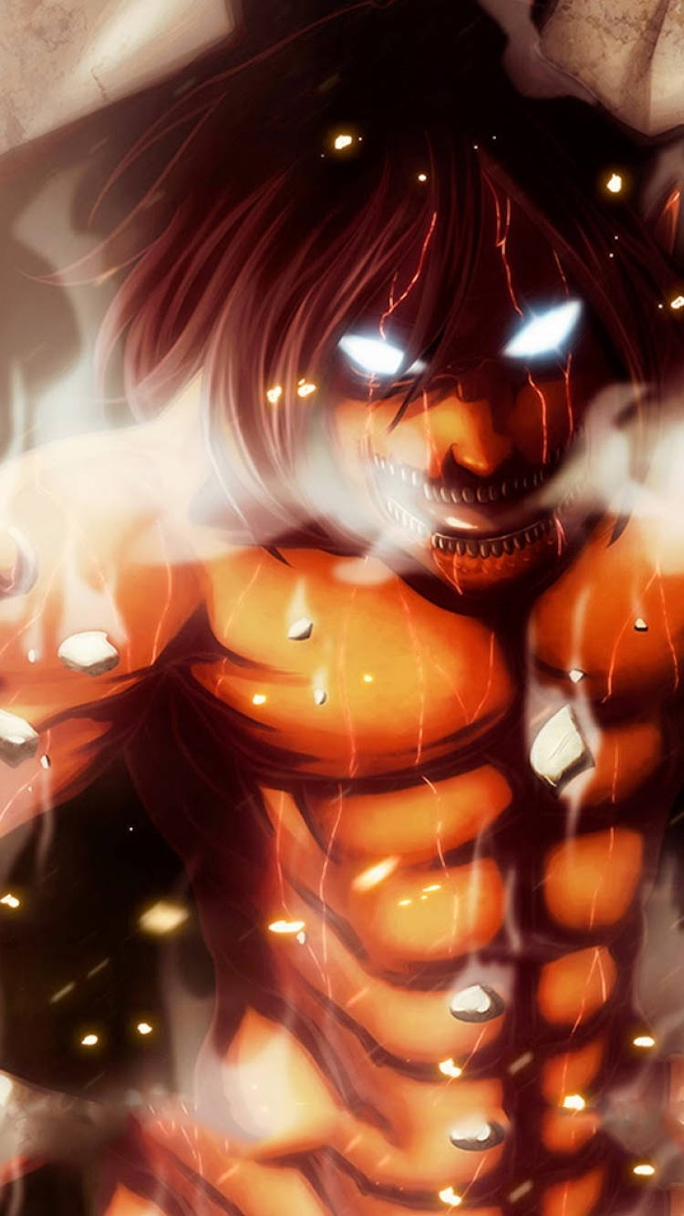 Eren, titan, glowing white eyes, HD Phone Wallpaper