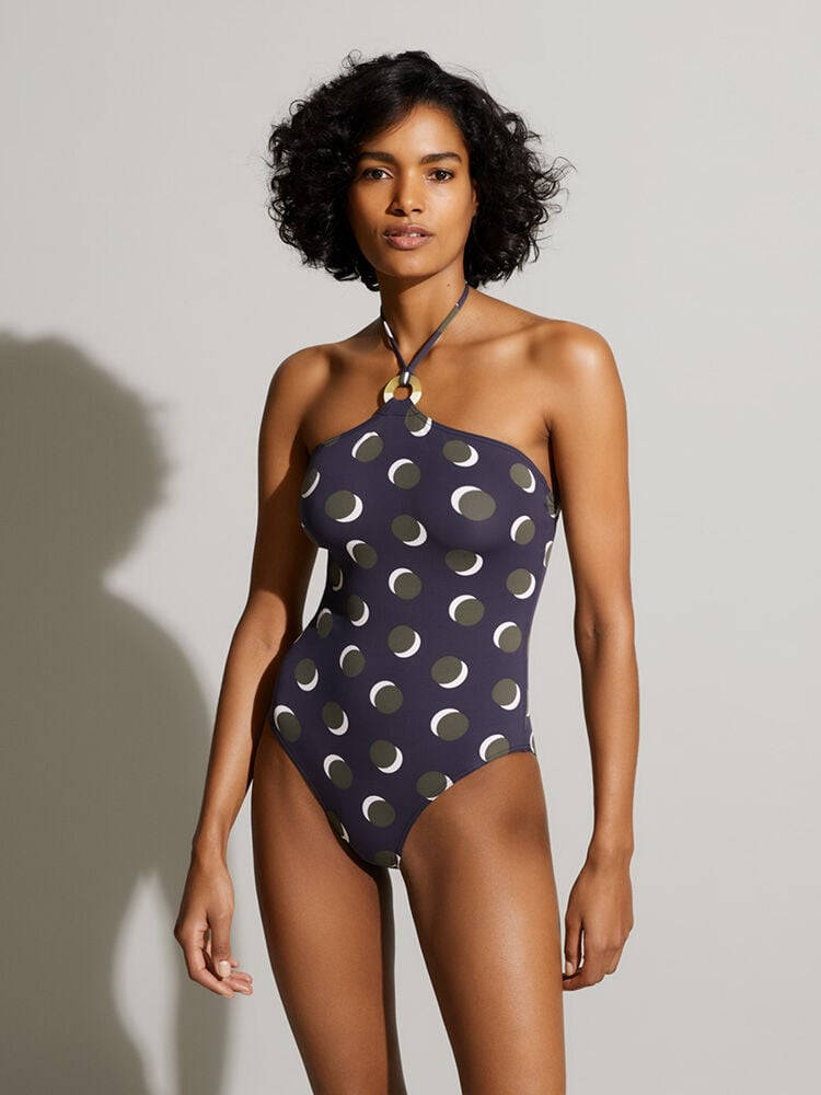 Eres, halter monokini, dark blue, SD Phone Wallpaper