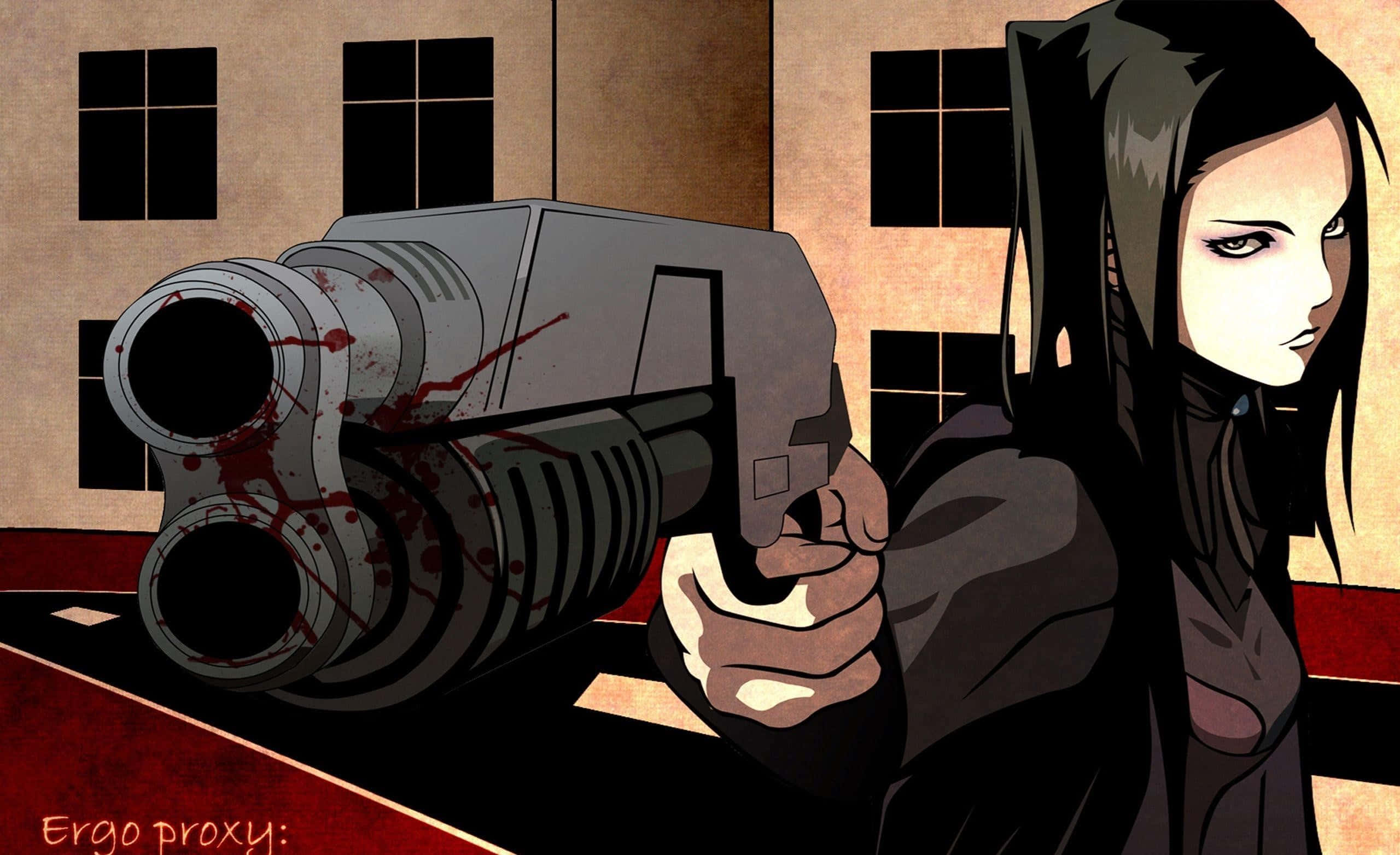 Ergo Proxy, Pino, dark-haired anime girl, 2K Desktop Wallpaper
