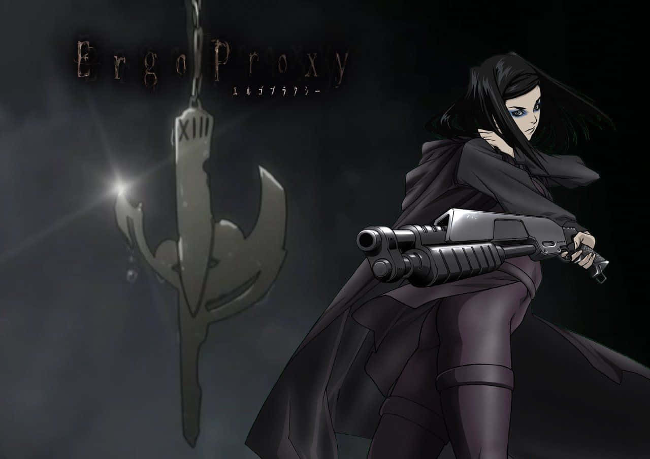 Ergo Proxy, dark-haired anime woman, black cloak, HD Desktop Wallpaper