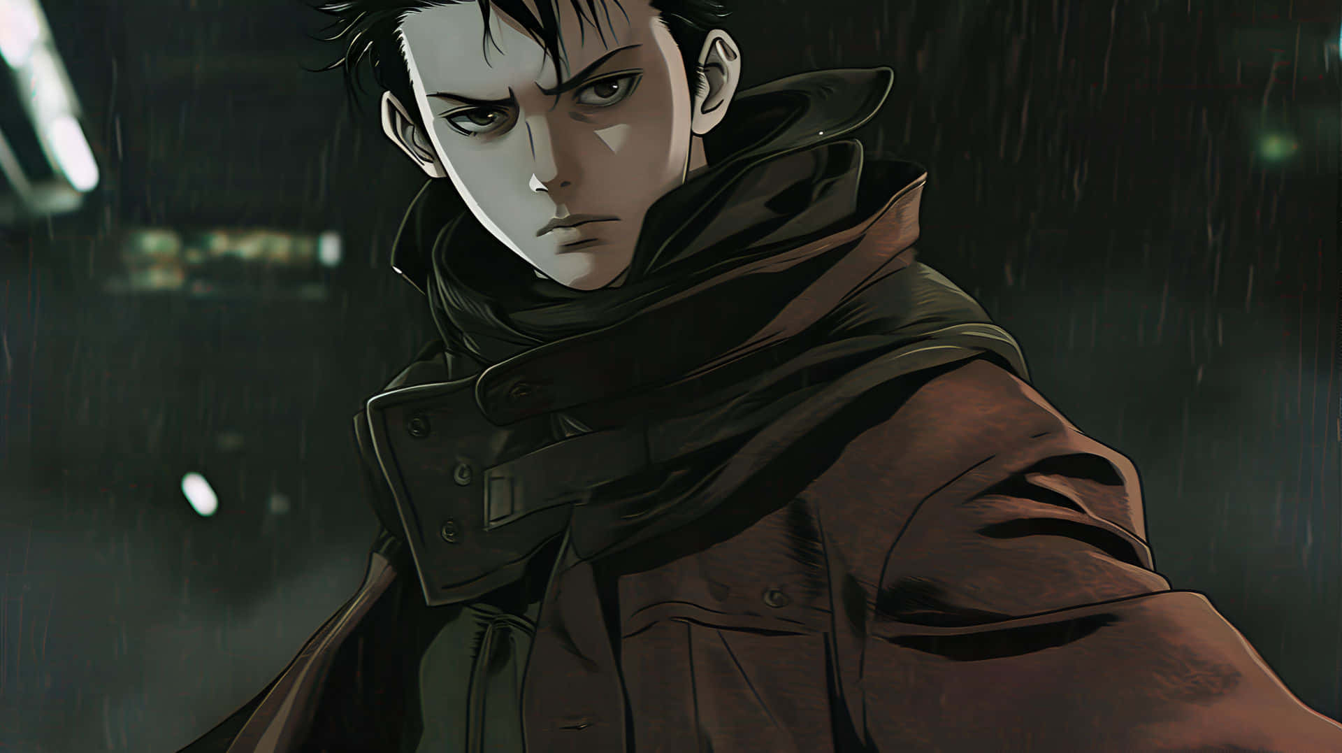 Vincent Law, Ergo Proxy, rainy backdrop, Full HD Desktop Wallpaper