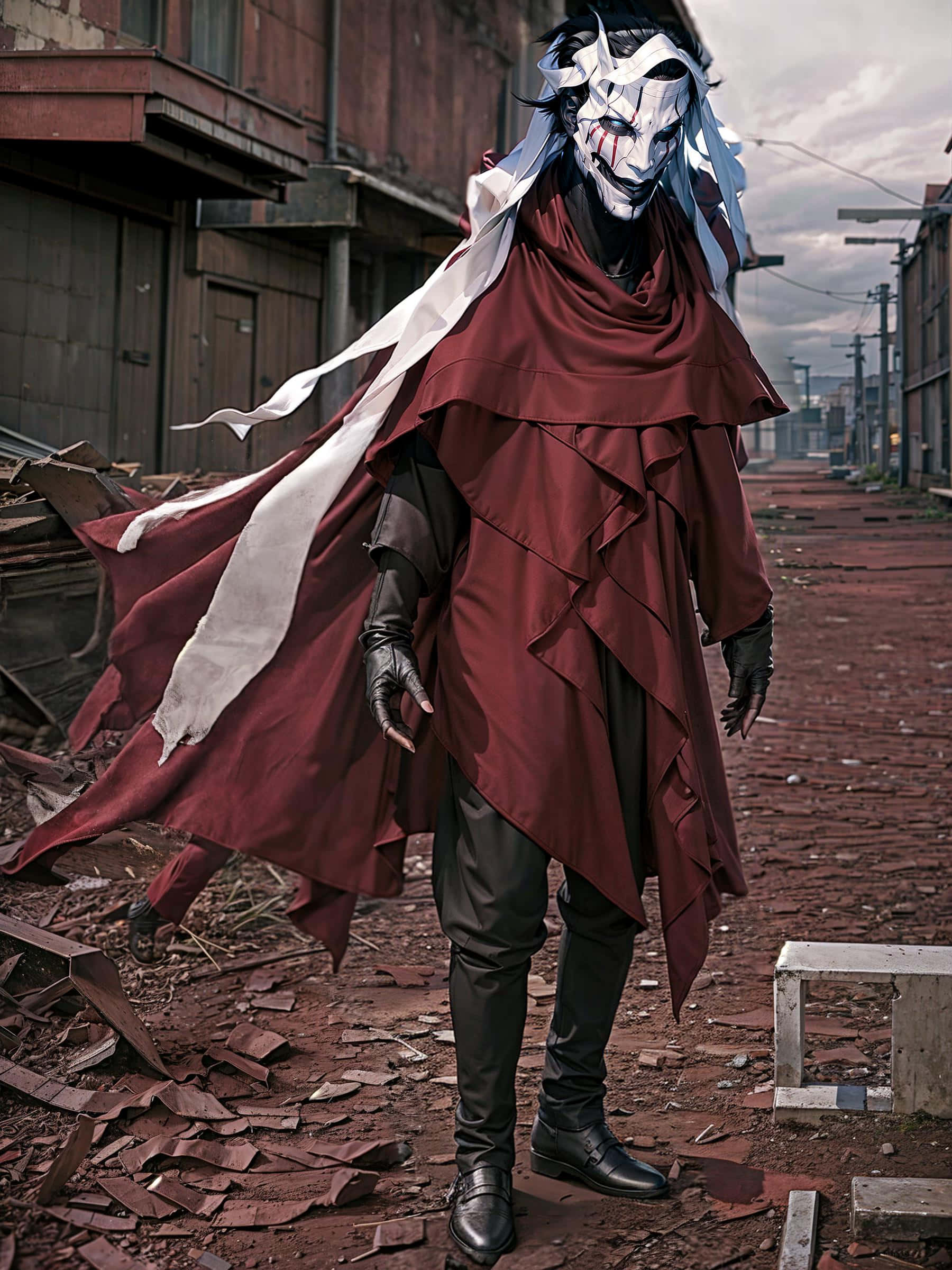 Ergo Proxy, Vincent Law, maroon and white cape, Full HD Phone Wallpaper