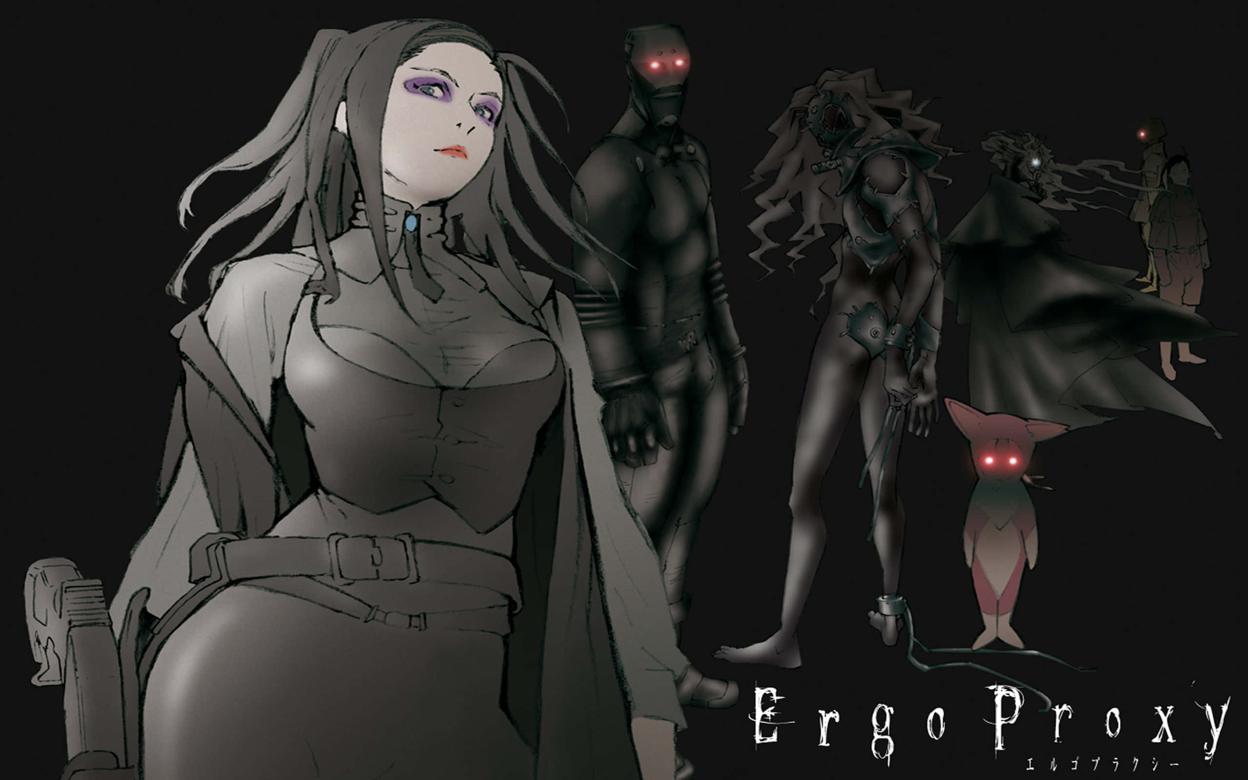 Ergo Proxy, leading hero, purple eyes, 2K Desktop Wallpaper