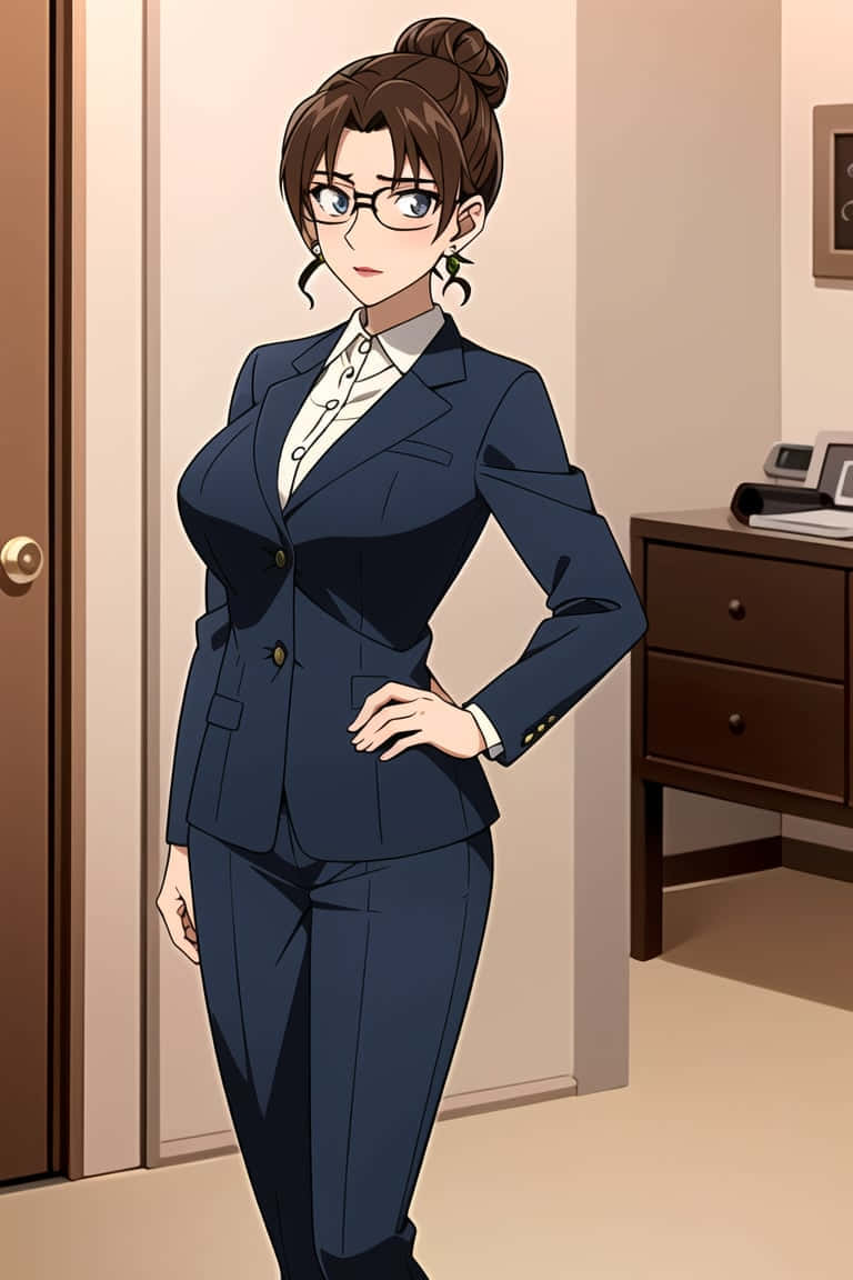 Eri Kisaki, anime character portrait, navy suit, SD Phone Wallpaper