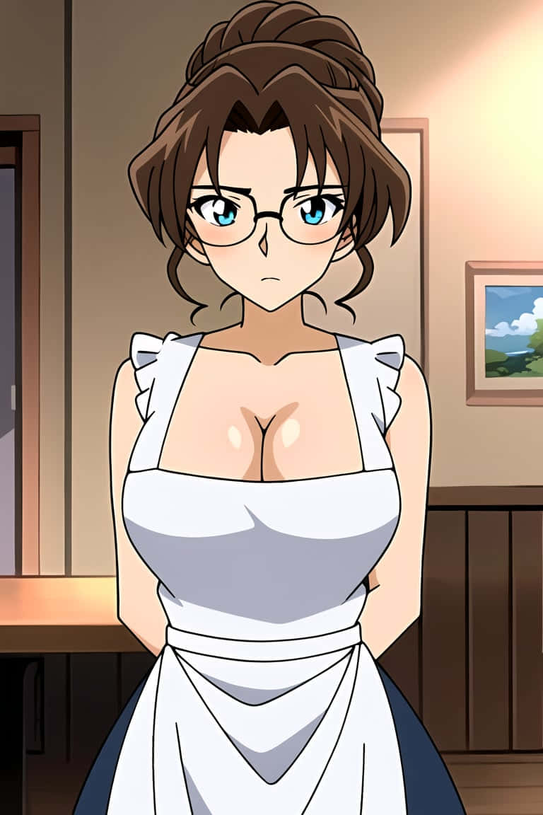 Eri Kisaki, brown hair, glasses, SD Phone Wallpaper