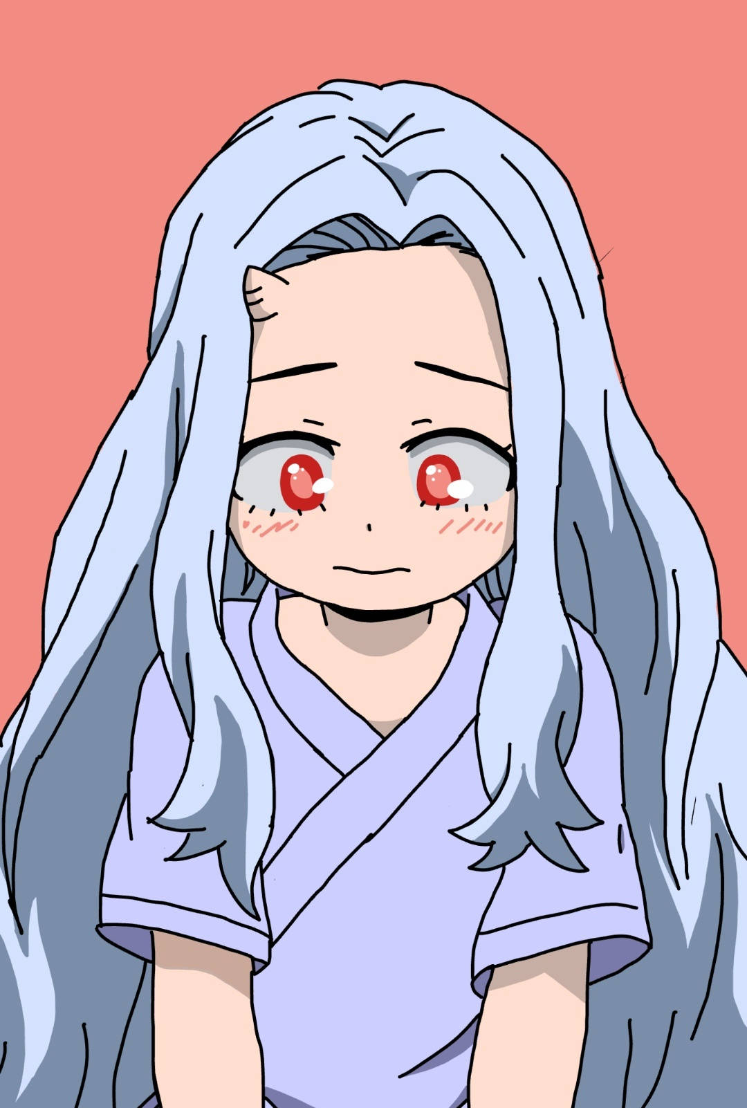 Eri, chibi anime girl, long silver hair, HD Phone Wallpaper