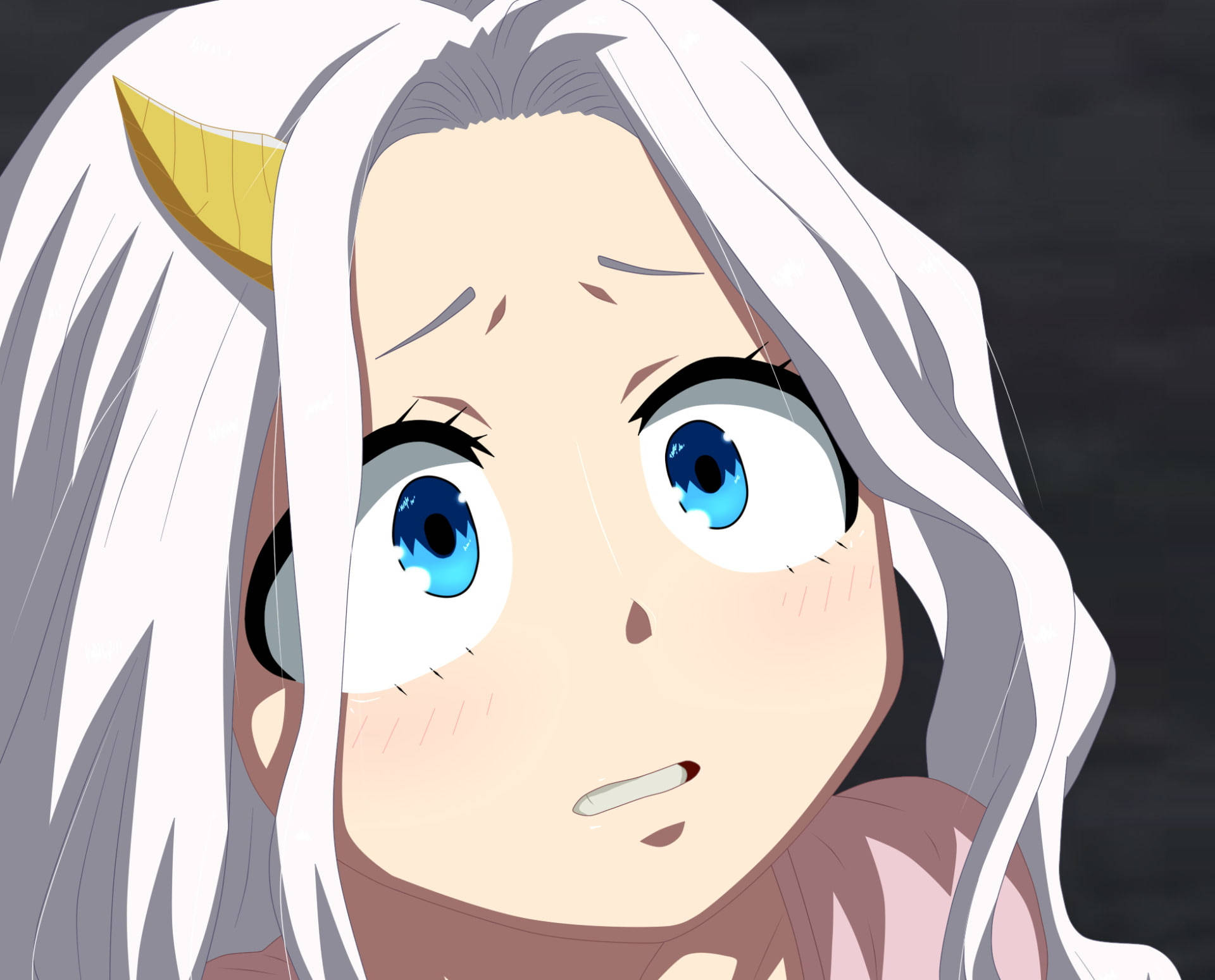 Eri, blue eyes, white hair, Full HD Desktop Wallpaper