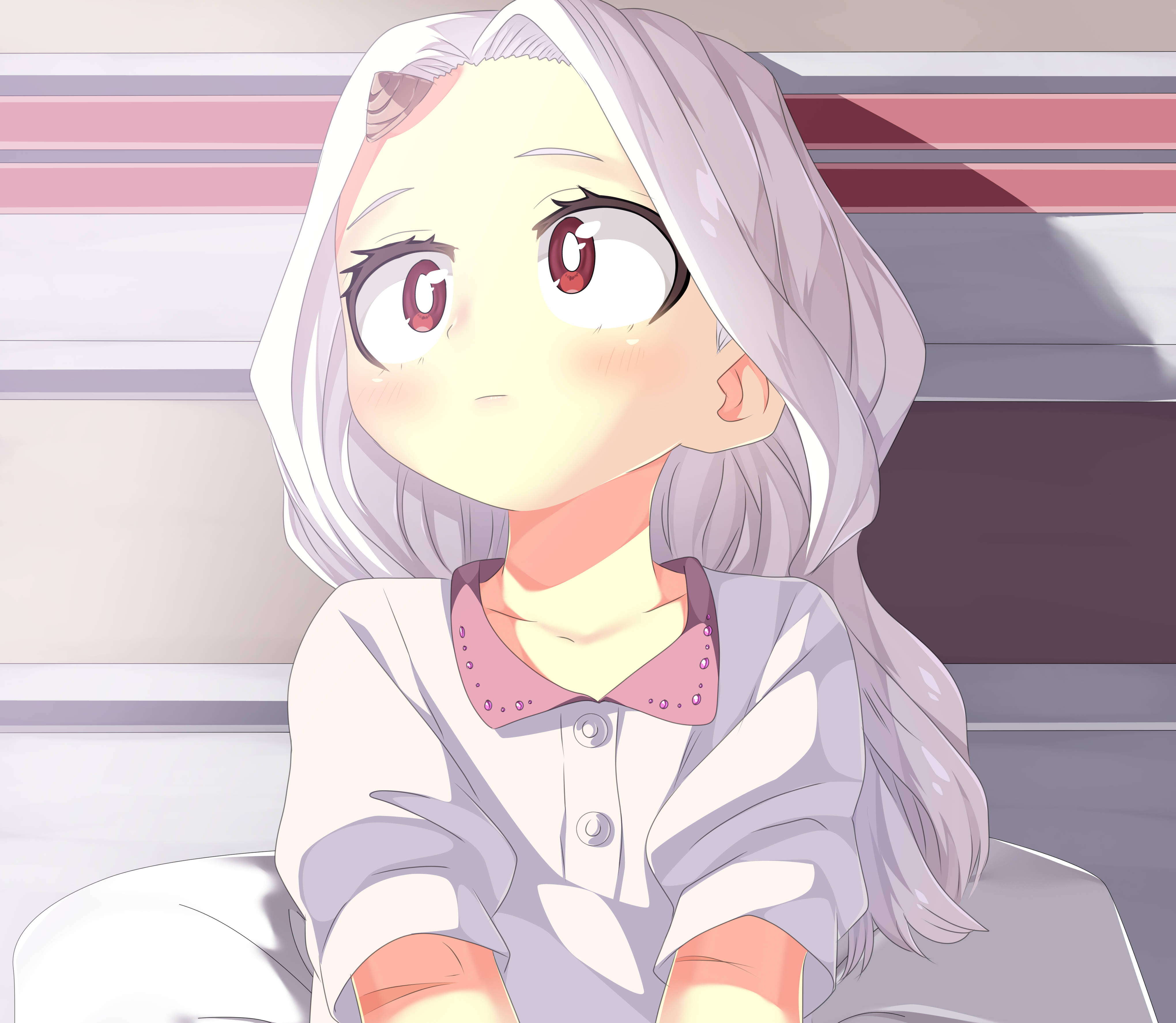 Eri, silver hair, red eyes, 4K Desktop Wallpaper