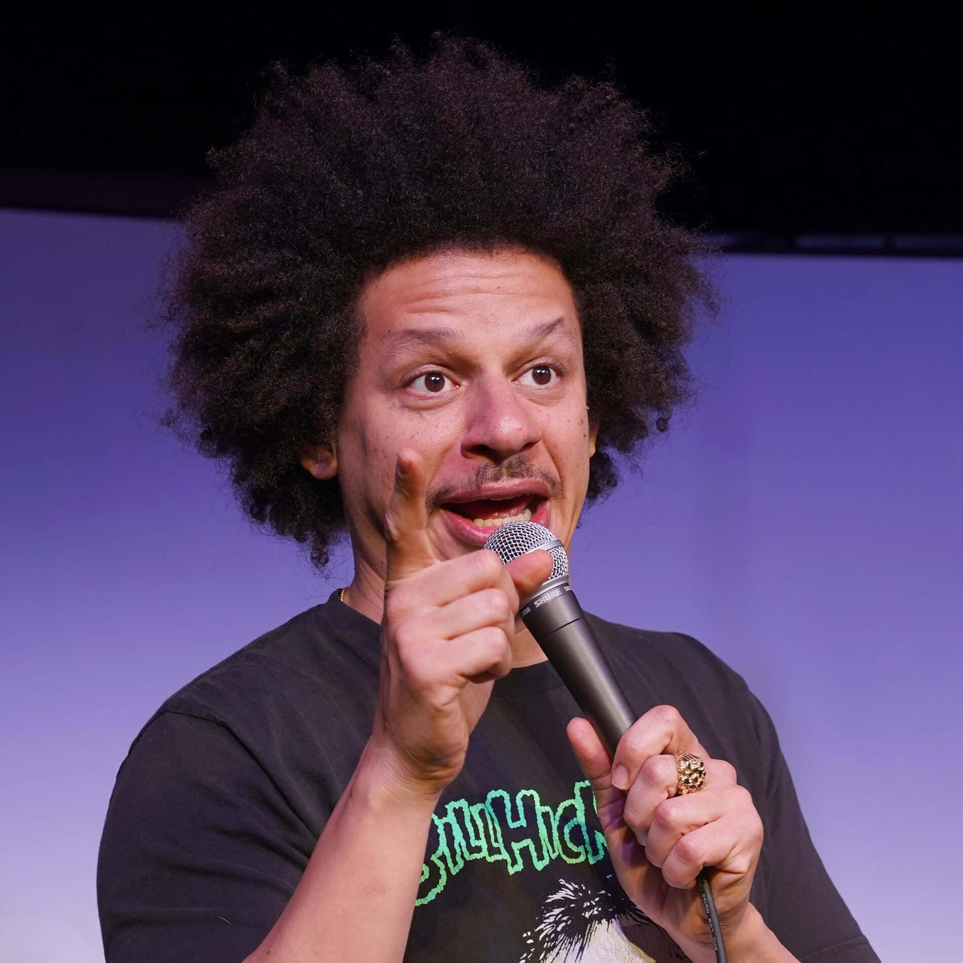 Eric Andre, afro, microphone, HD Desktop Wallpaper