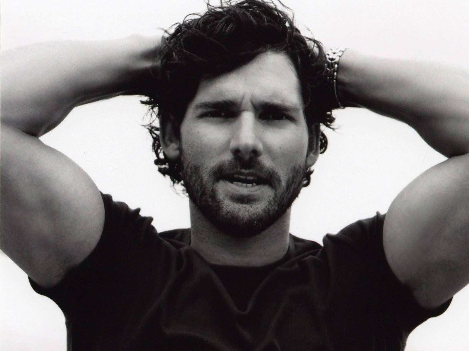 Eric Bana, grayscale photo, tousled hair, HD Desktop Wallpaper