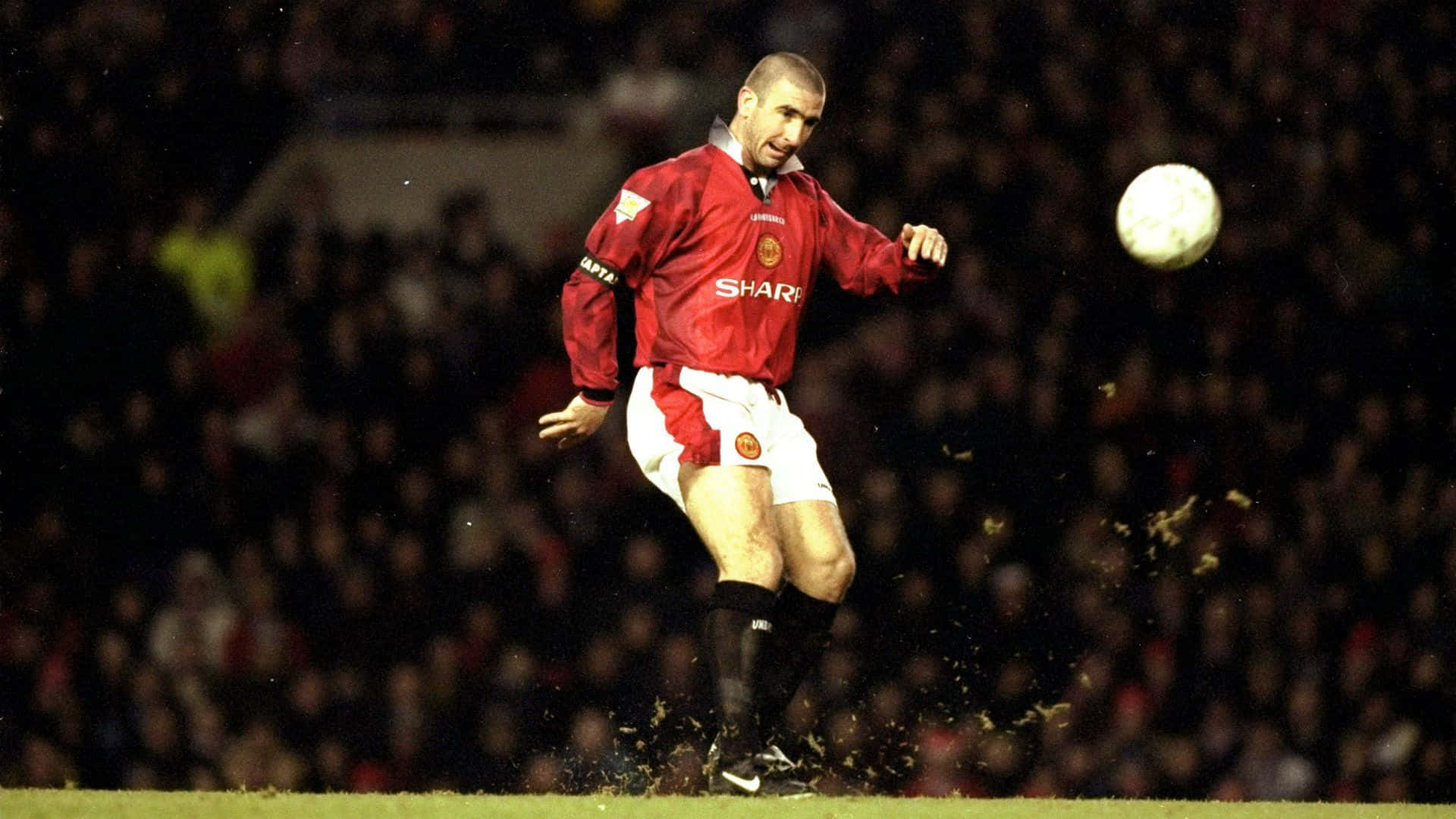 Eric Cantona, red Manchester United jersey, footballer, Full HD Desktop Wallpaper