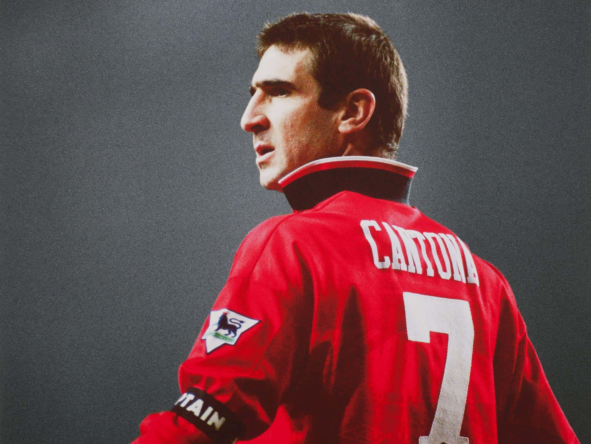 Eric Cantona, red Manchester United jersey, number 7, Full HD Desktop Wallpaper