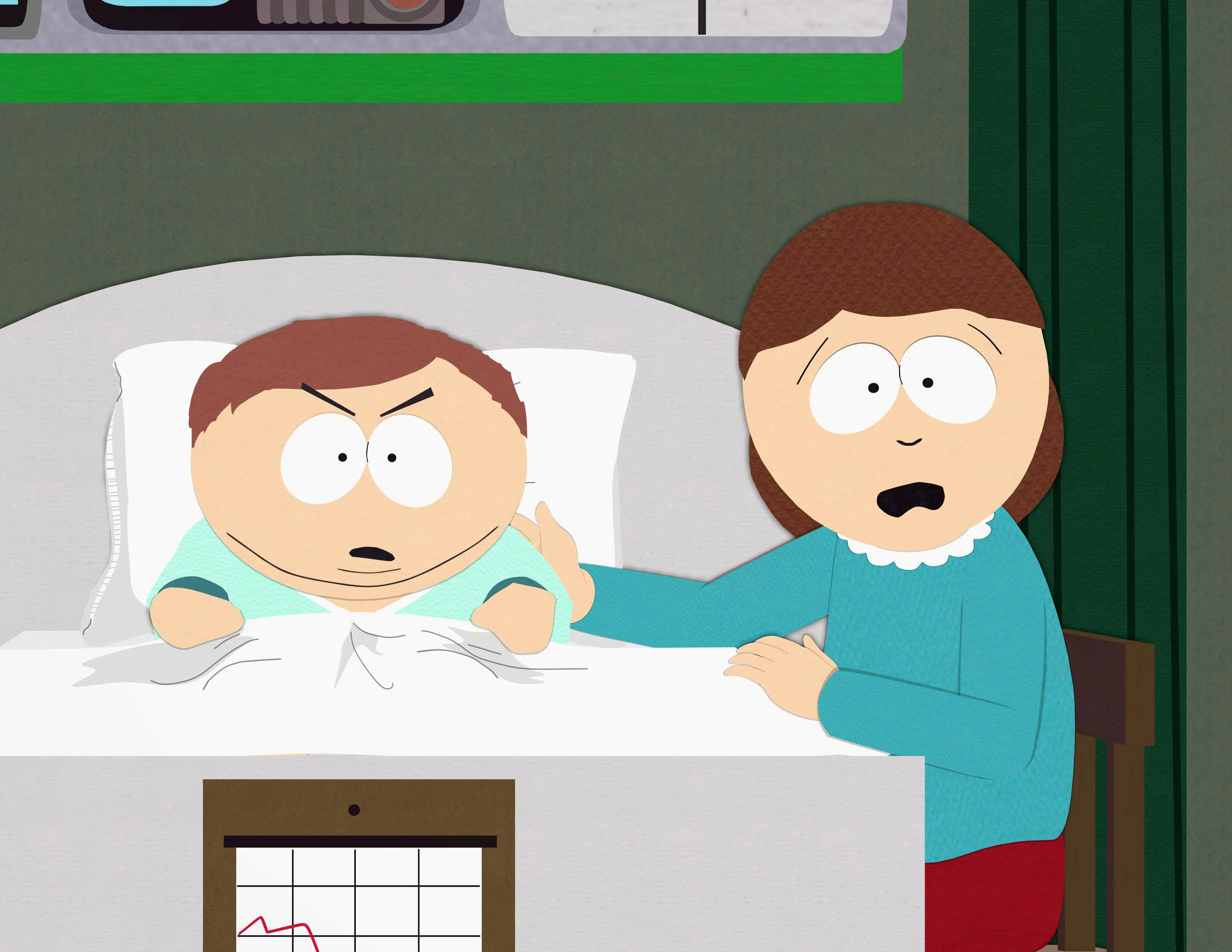 Eric Cartman, tonsil trouble, teal sweater, 2K Desktop Wallpaper