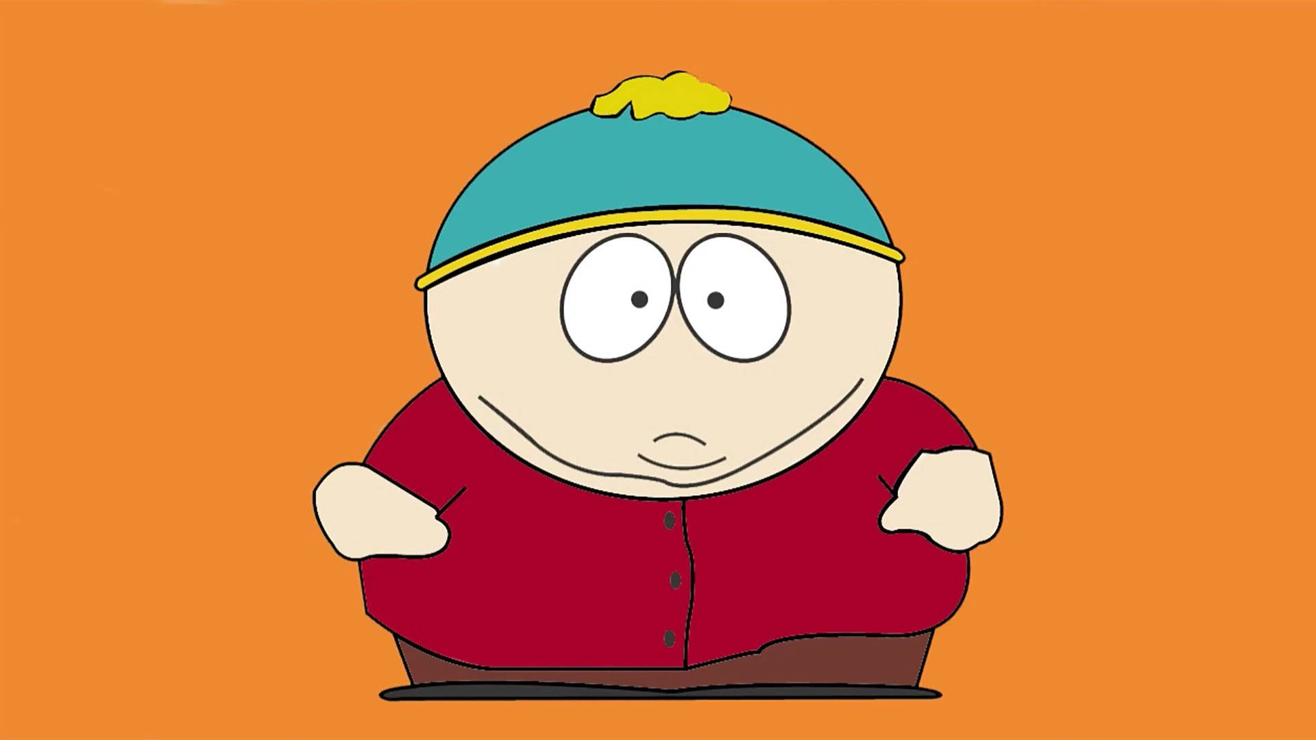 Eric Cartman, teal cap, red shirt, Full HD Desktop Wallpaper