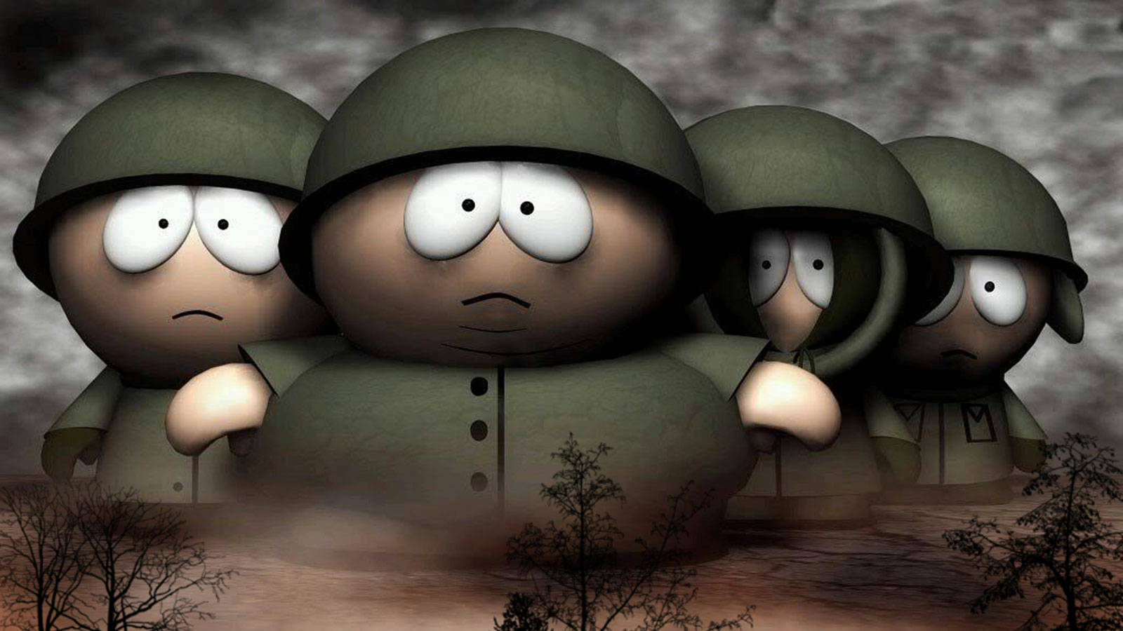 Eric Cartman, military service, olive helmets, HD Desktop Wallpaper