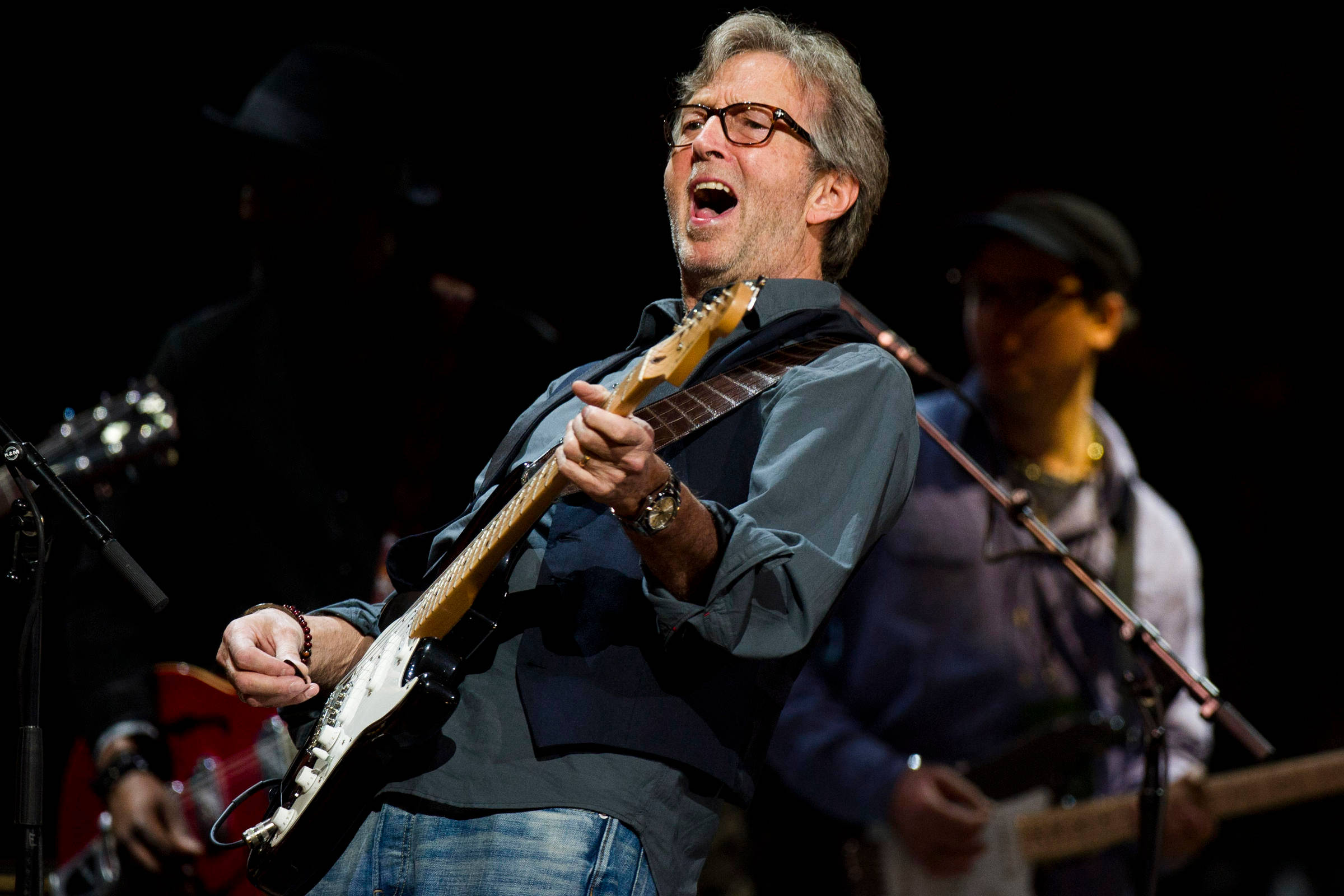 Eric Clapton, electric guitar, spotlights, Full HD Desktop Wallpaper