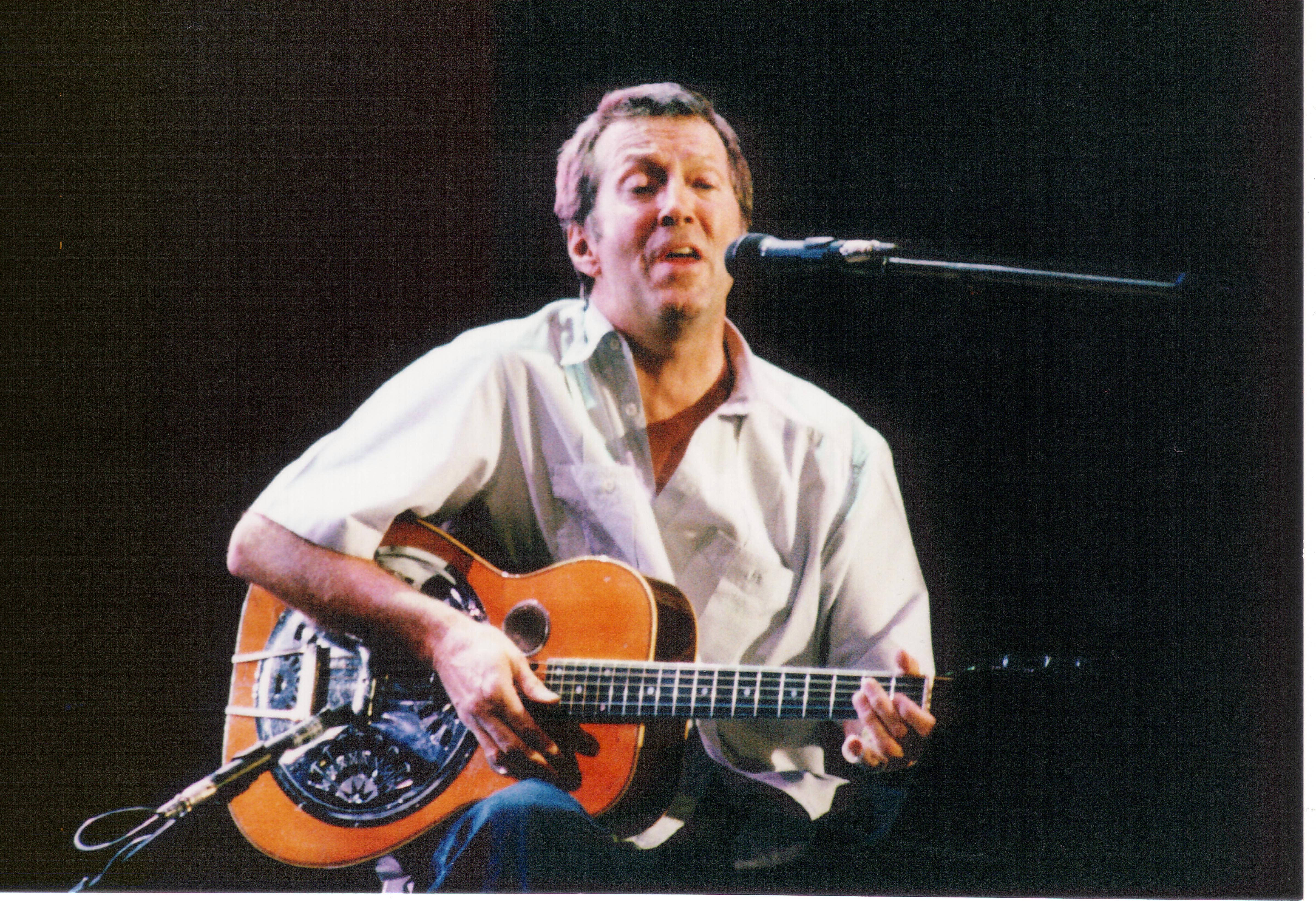 Eric Clapton, resonator guitar, stage lights, 4K Desktop Wallpaper