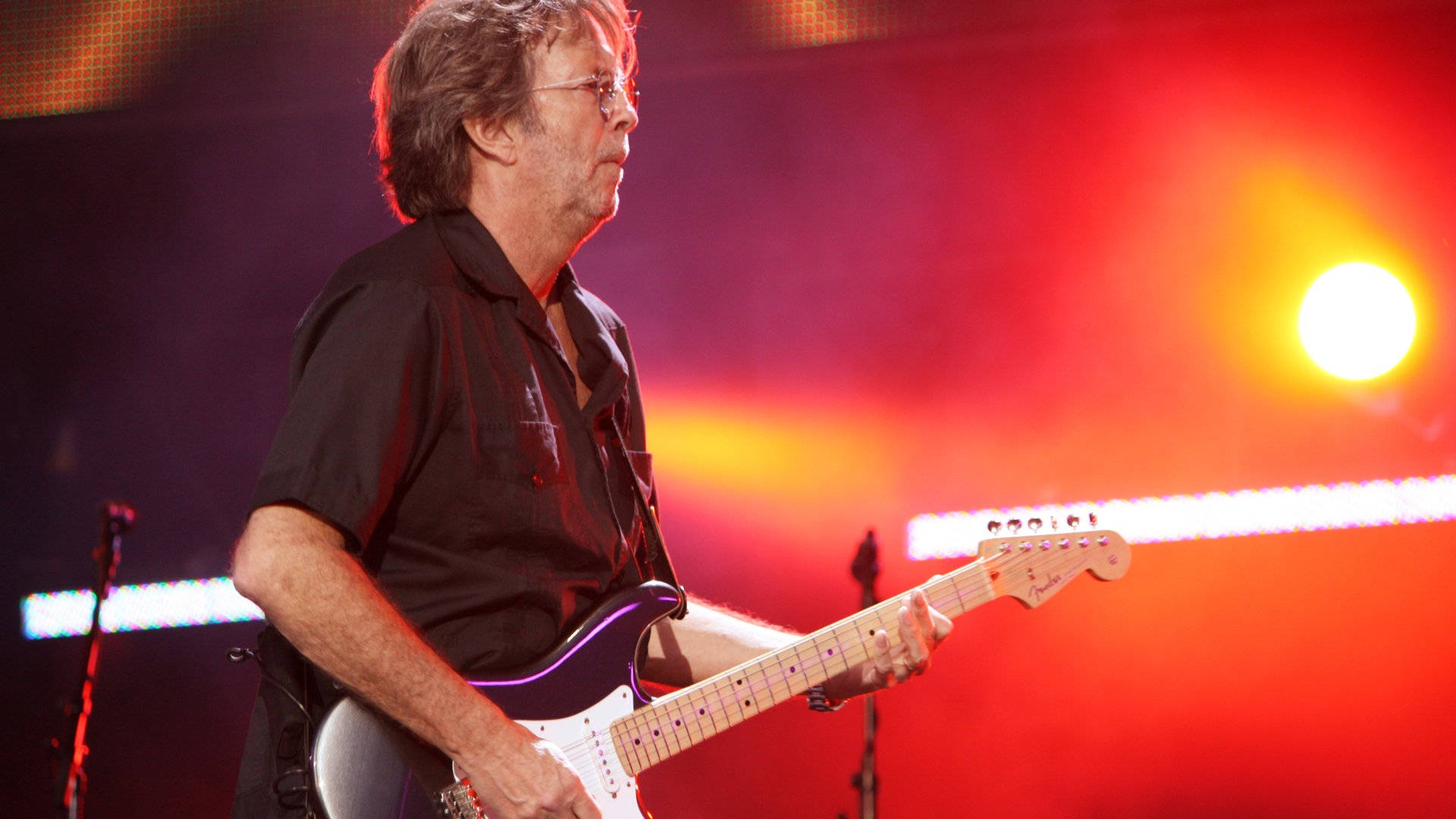 Eric Clapton, vibrant orange light, vibrant red light, Full HD Desktop Wallpaper