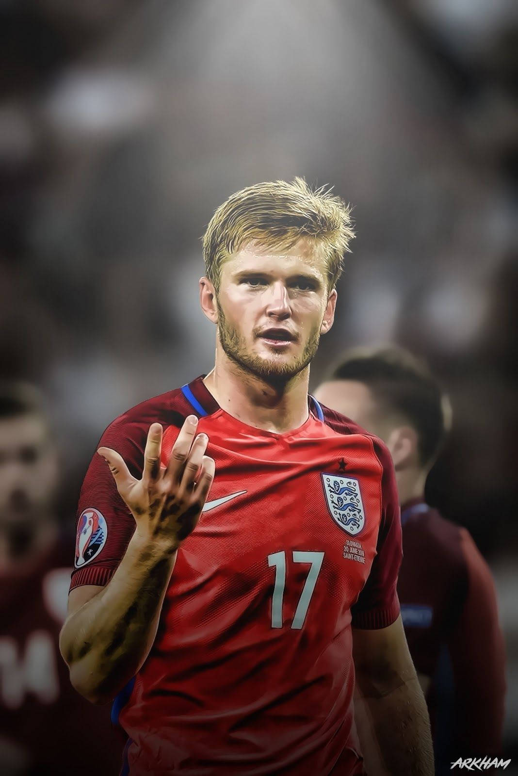 Eric Dier, red jersey, number 17, HD Phone Wallpaper