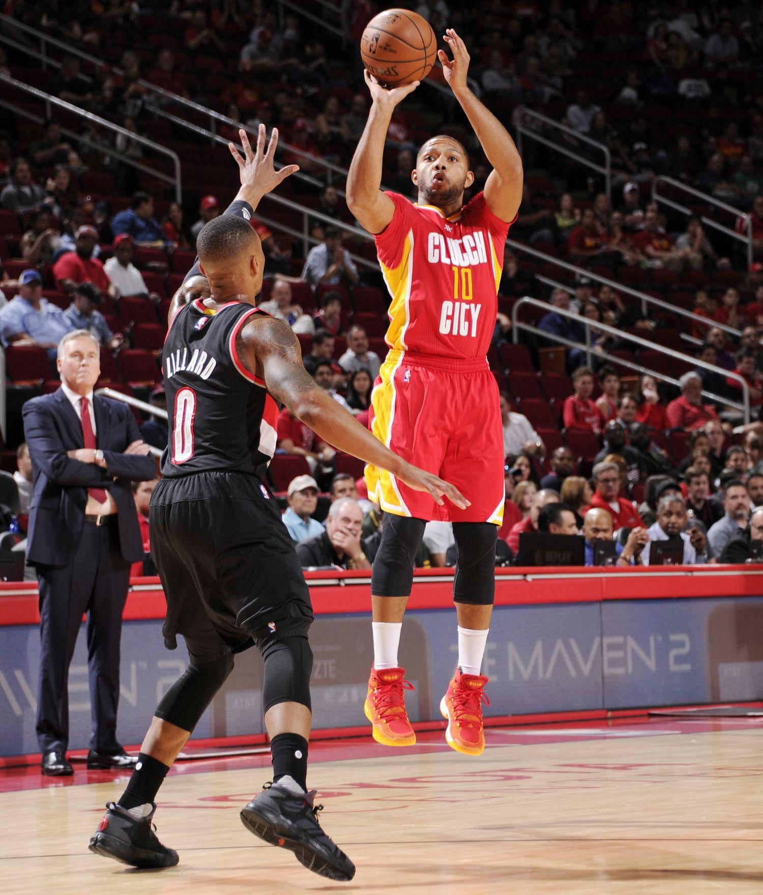 Eric Gordon, 3 point shot, red jersey, HD Phone Wallpaper