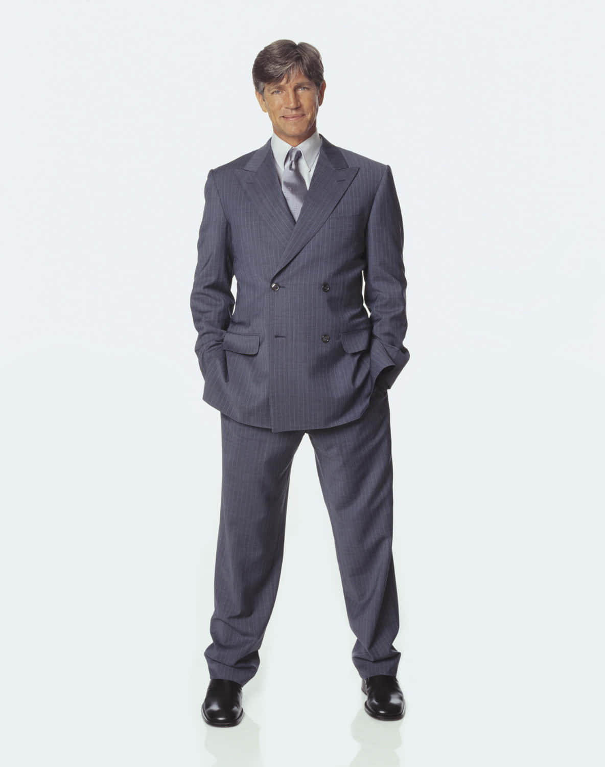 Eric Roberts, gray pinstripe double-breasted suit, plain white background, HD Phone Wallpaper